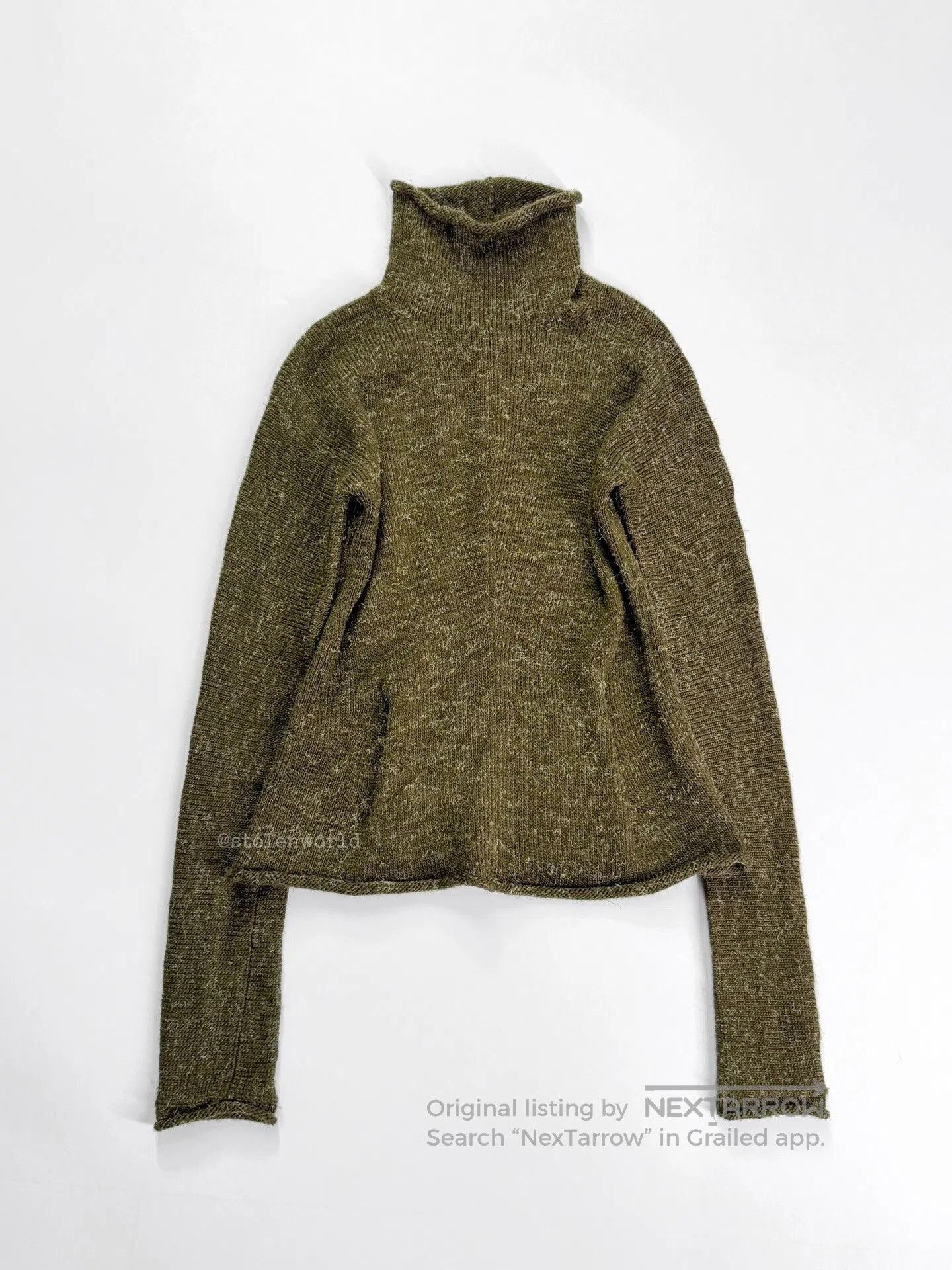 Y's Green Knitted Roll Neck Top with Pockets. Size M / US 6-8 / IT 42-44 - 5 Thumbnail