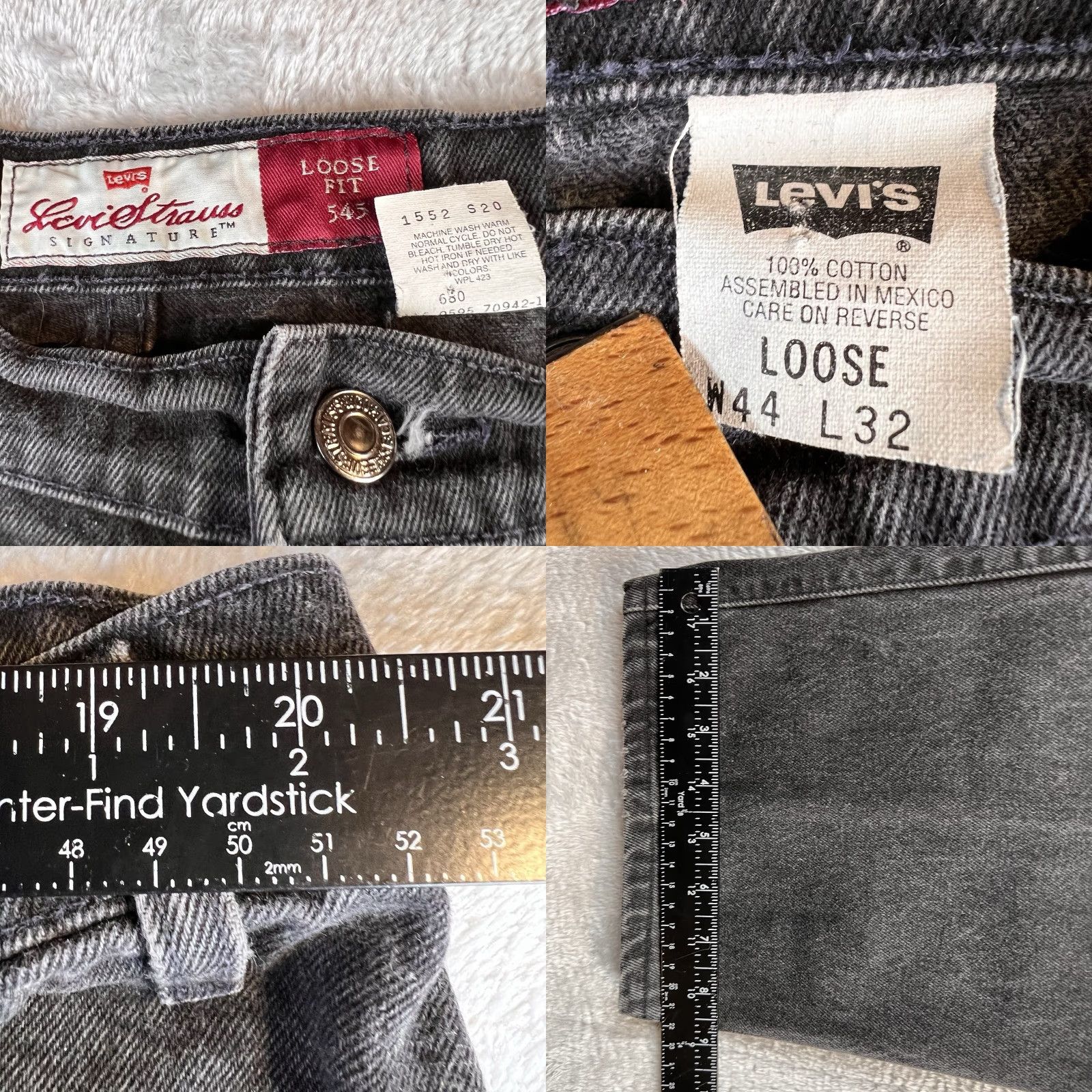 Levi's VINTAGE Levi's 545 Jeans Mens 44x32 Black Denim Tapered Relaxed 90s Grunge 5-Pocket Design Mens Jeans Size US 44 / EU 60 - 10 Thumbnail