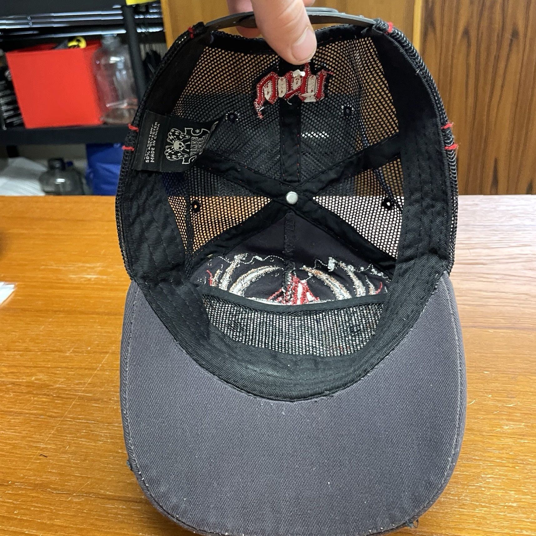 Ed Hardy Vince Neil Hat Trucker Men One Size Black Adjustable Embroidered Logo Las Vegas Vintage Style Y2K Ed Hardy-Style Skull Size ONE SIZE - 5 Thumbnail