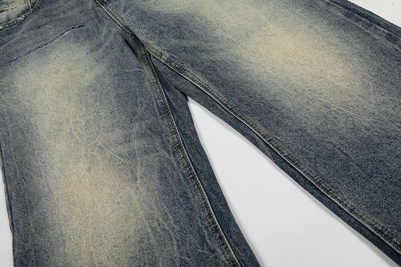 Vintage American retro washed high street scimitar jeans for men Size US 32 / EU 48 - 4 Thumbnail