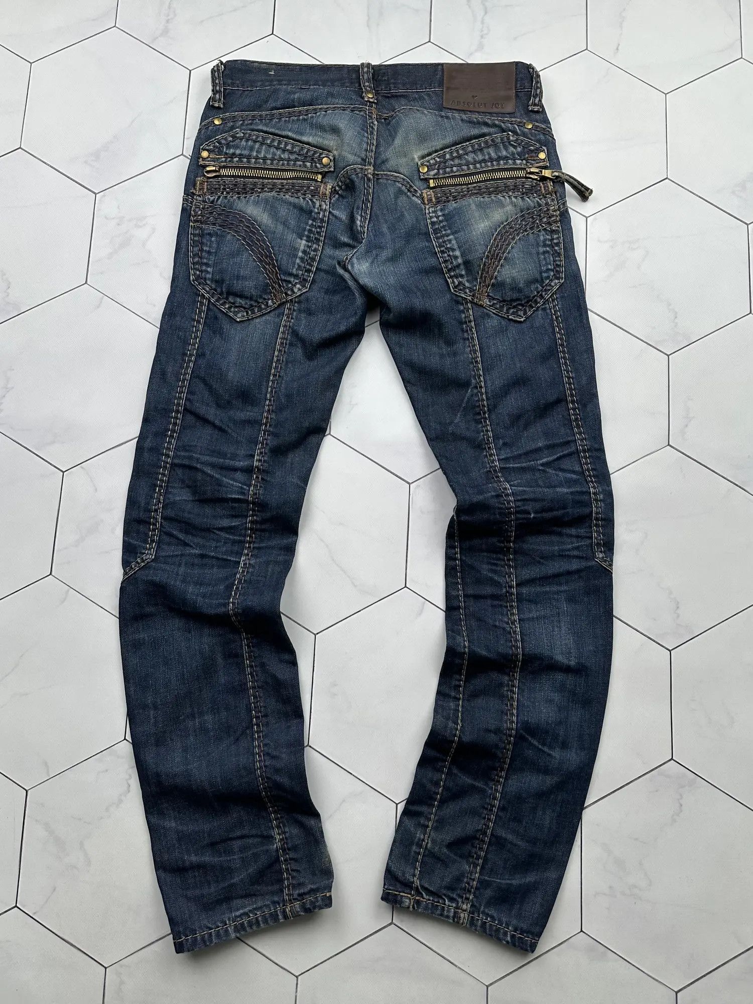 Absolut Joy Absolut Joy Faded Jeans With Zipped Pocket (B412) Size US 31 - 9 Thumbnail