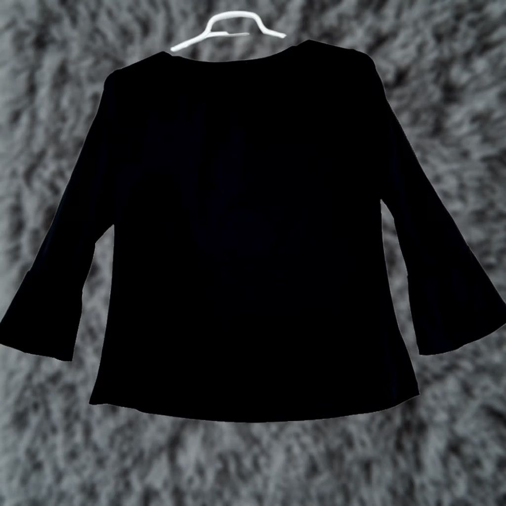 Adrianna Papell Adrianna Papell Blouse Women M Black Lace Sheer Long Sleeve Top W 350 Shirt Size M / US 6-8 / IT 42-44 - 1 Thumbnail