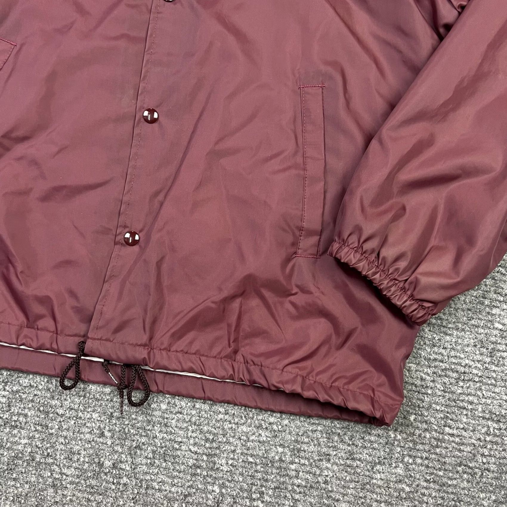 Athletic Works VINTAGE Athletic Works Windbreaker Jacket L Burgundy Nylon 80s 90s Stylish Collared Snap Pockets Lined Men Large US Made Size US L / EU 52-54 / 3 - 5 Thumbnail