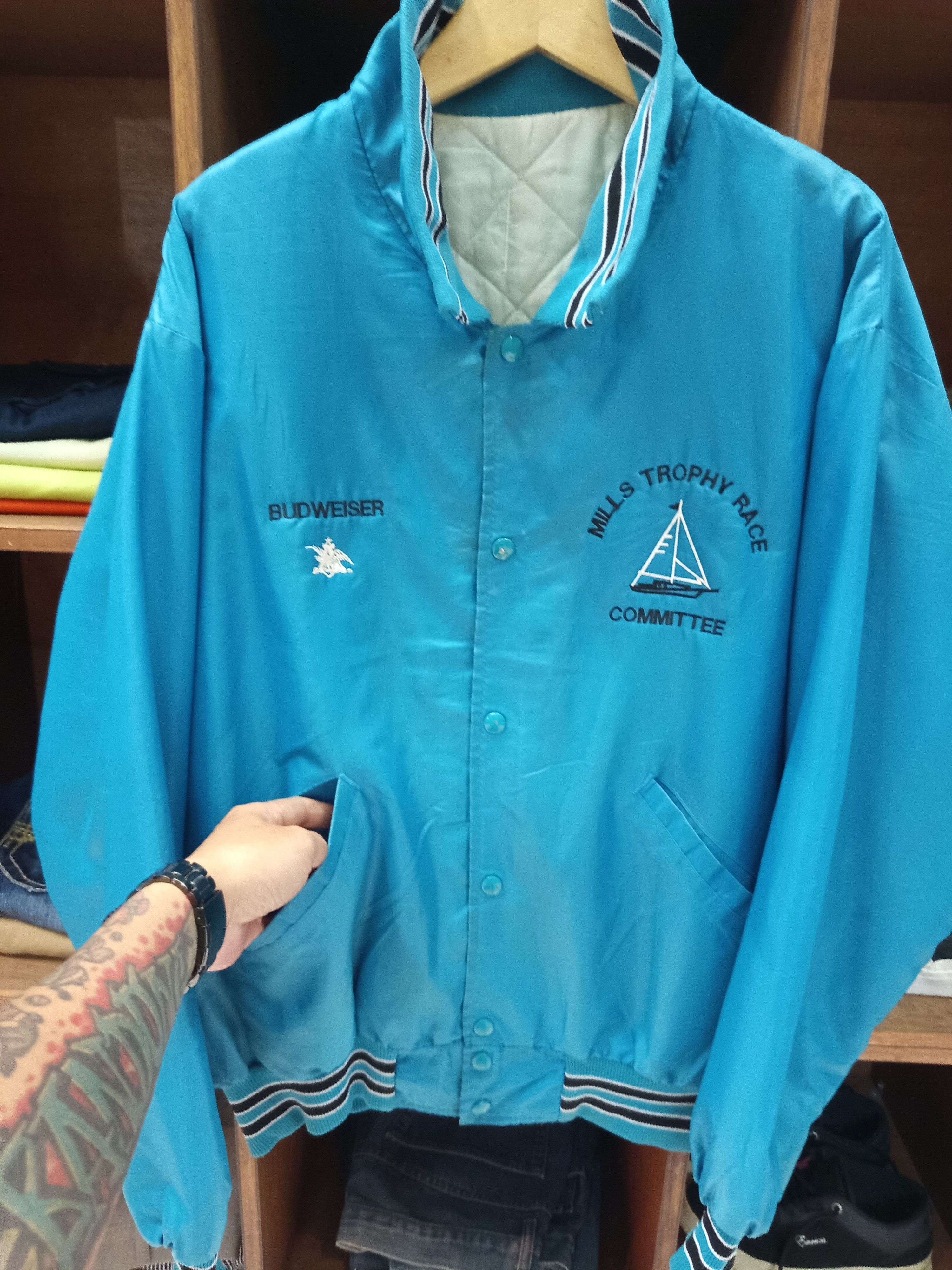 Budweiser 1990s Budweiser Mills Trophy Race Committee Jacket Size US L / EU 52-54 / 3 - 5 Thumbnail