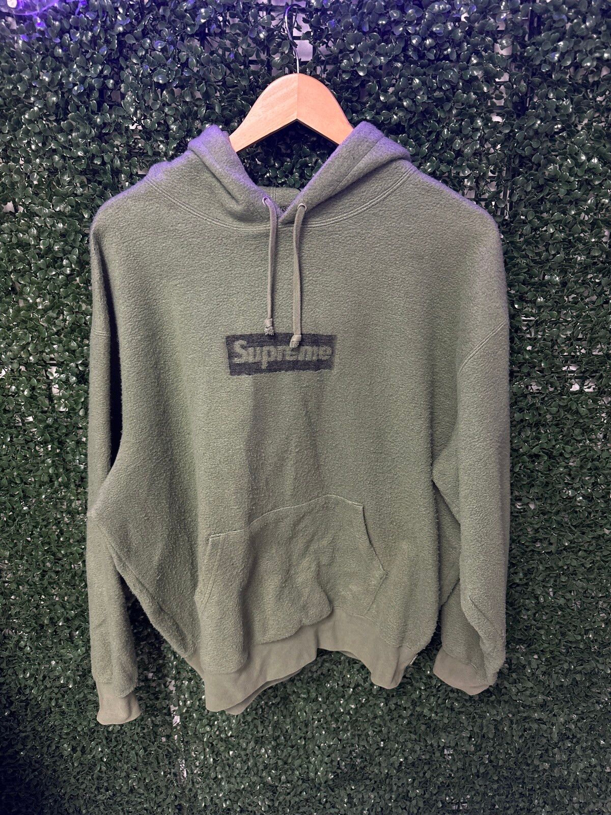 Pre-owned Supreme Hoodie Inside Out Bogo Green