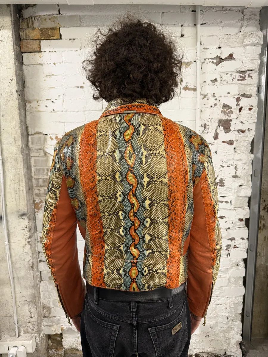 Roberto Cavalli SS2001 Roberto Cavalli Grey & Orange Python Leather Jacket Size US S / EU 44-46 / 1 - 5 Thumbnail