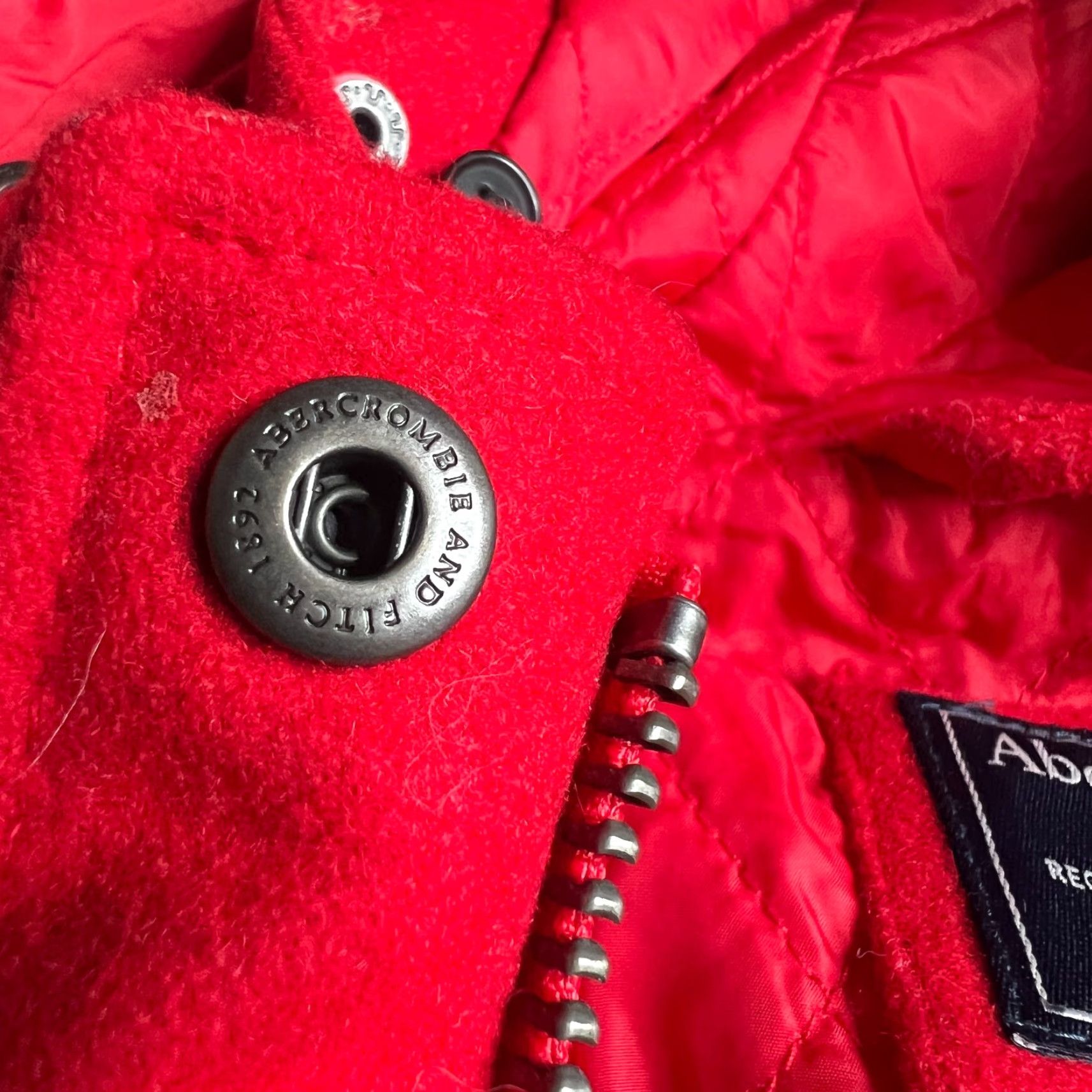 Abercrombie & Fitch VINTAGE Abercrombie & Fitch Red Wool Duffle Coat Hood Womens XL Winter Jacket Size XL / US 12-14 / IT 48-50 - 4 Thumbnail