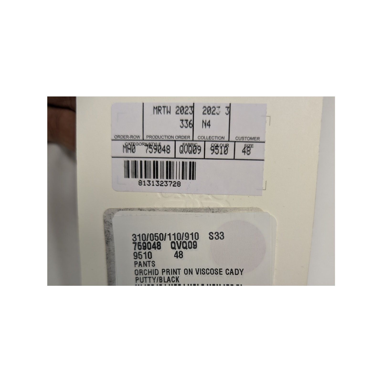 Alexander McQueen o1rshd1 Orchid Print ON Viscose Cady Pants in Putty/black Size US 32 / EU 48 - 15 Thumbnail