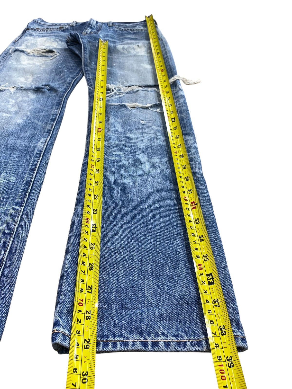 Japanese Brand Japanese Brand Sweat & Bloods Blue Wash Distress Style Jeans Size US 30 / EU 46 - 12 Thumbnail