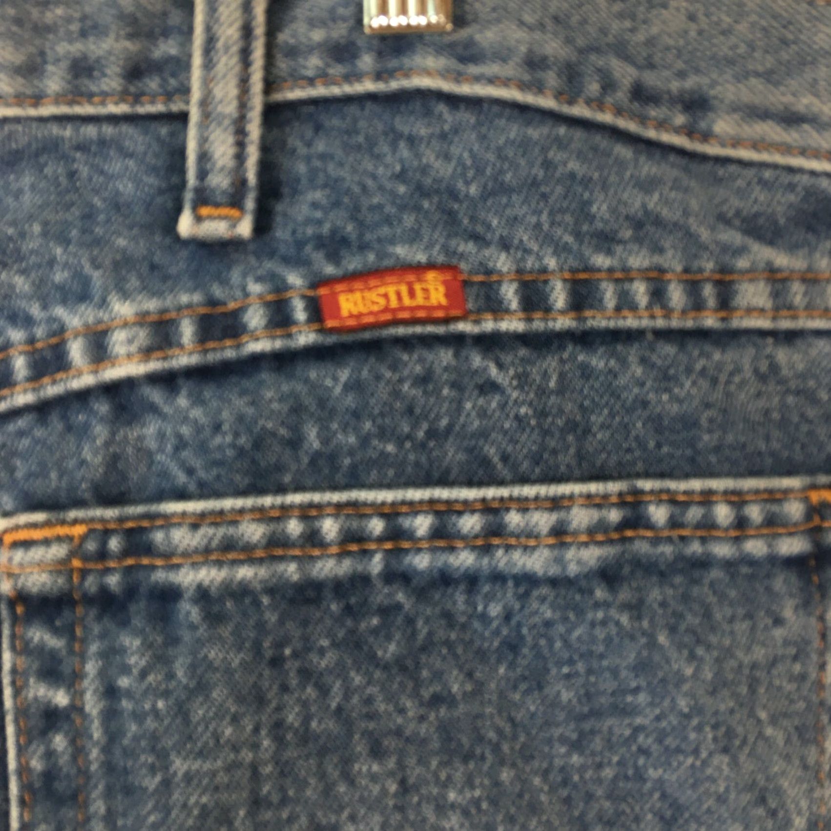 Denime Rustler Jeans Mens Size 38 x 32 Blue Denim 5-Pocket Straight Leg Regular 90s Cowboy USA Size US 38 / EU 54 - 7 Thumbnail