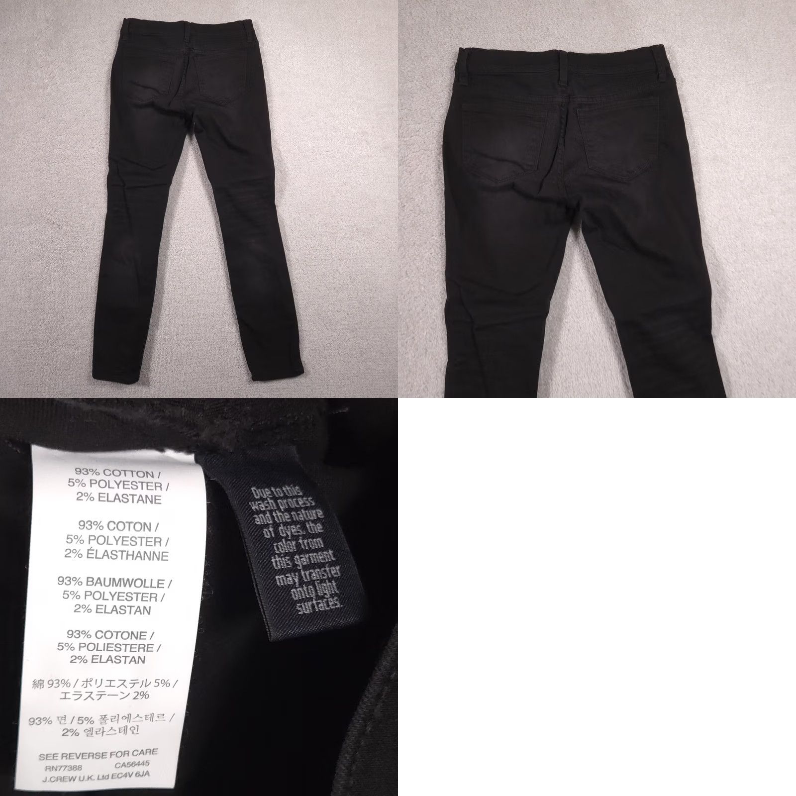 J.Crew J.CREW Toothpick Jeans Womens 25 Black Mid Rise Distressed Skinny Stretch Denim Jeans Size 42" / US 20 - 9 Thumbnail