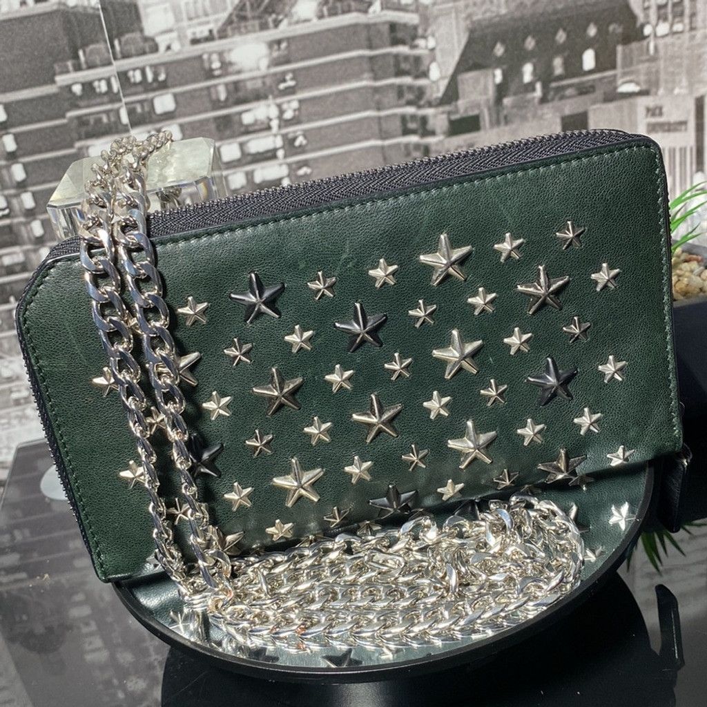 Jimmy Choo Authentic JIMMY CHOO 💚Leather Star Wallet Size ONE SIZE - 1 Thumbnail