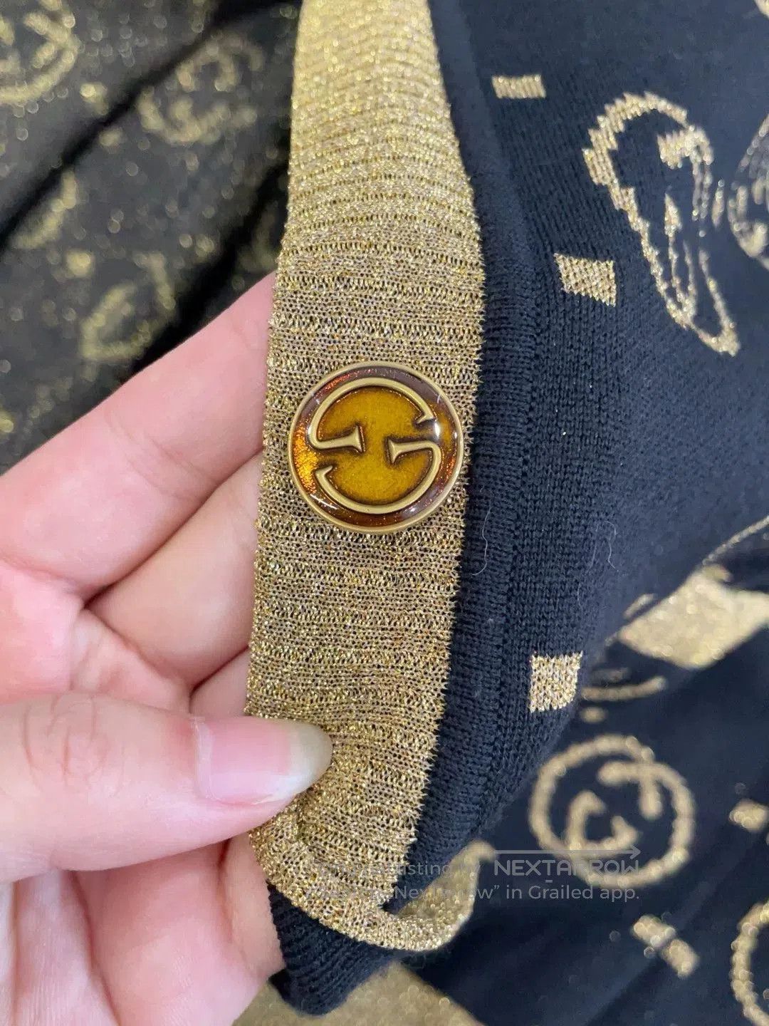 Gucci Gucci Black Gold Double G Knit Cardigan. Size L / US 10 / IT 46 - 6 Thumbnail
