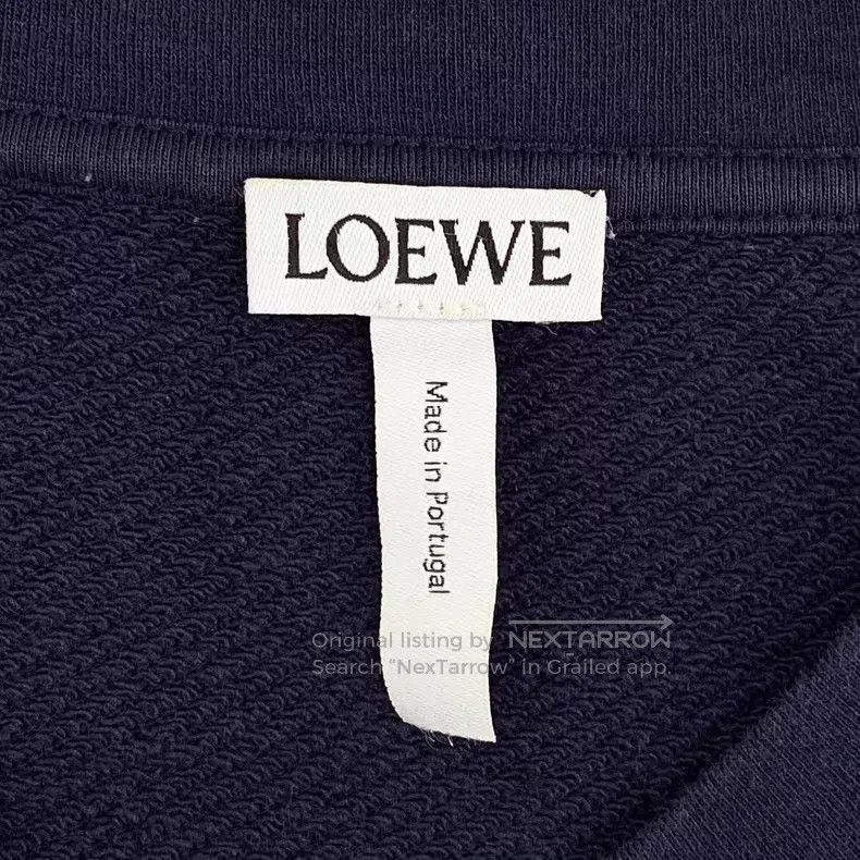 Loewe Loewe Dark Blue Logo Embroidered Cotton Crew Neck Long Sle Size XS / US 0-2 / IT 36-38 - 6 Thumbnail