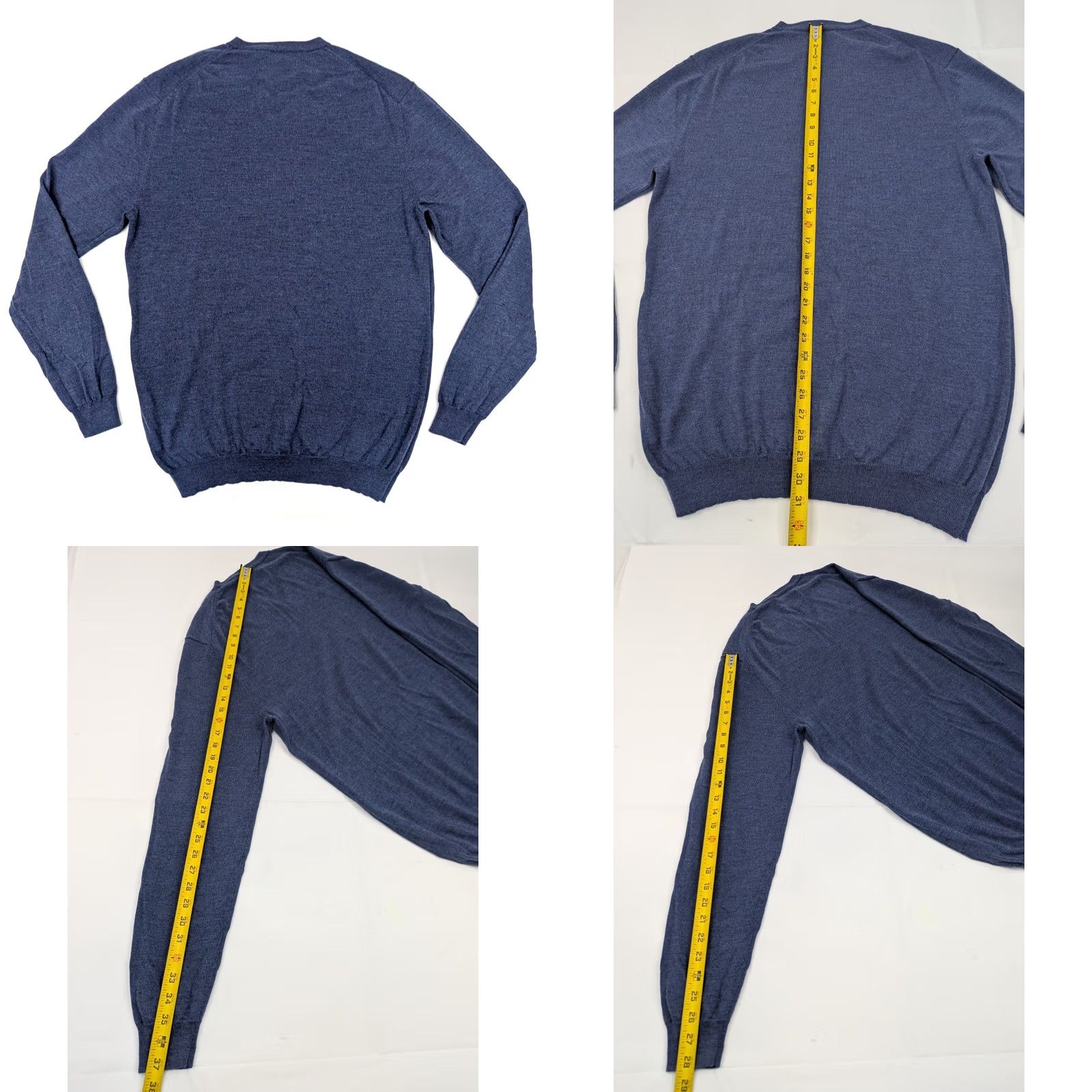 Joseph Abboud Joseph Abboud 100% Extra Fine Merino Wool V-Neck Sweater Men 2XLT Blue LS Size US XXL / EU 58 / 5 - 8 Thumbnail
