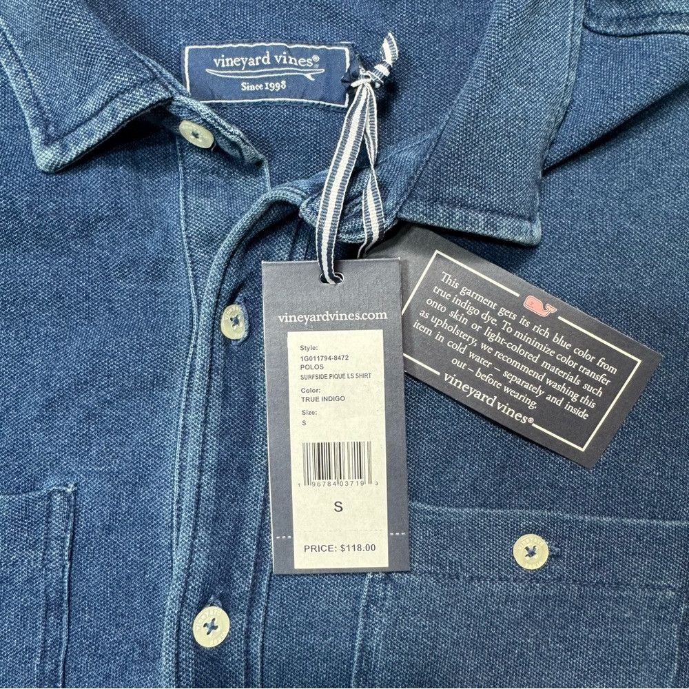 Vineyard Vines NWT New $118 Vineyard Vines Surfside Pique Long Sleeve Blue Size US S / EU 44-46 / 1 - 6 Thumbnail