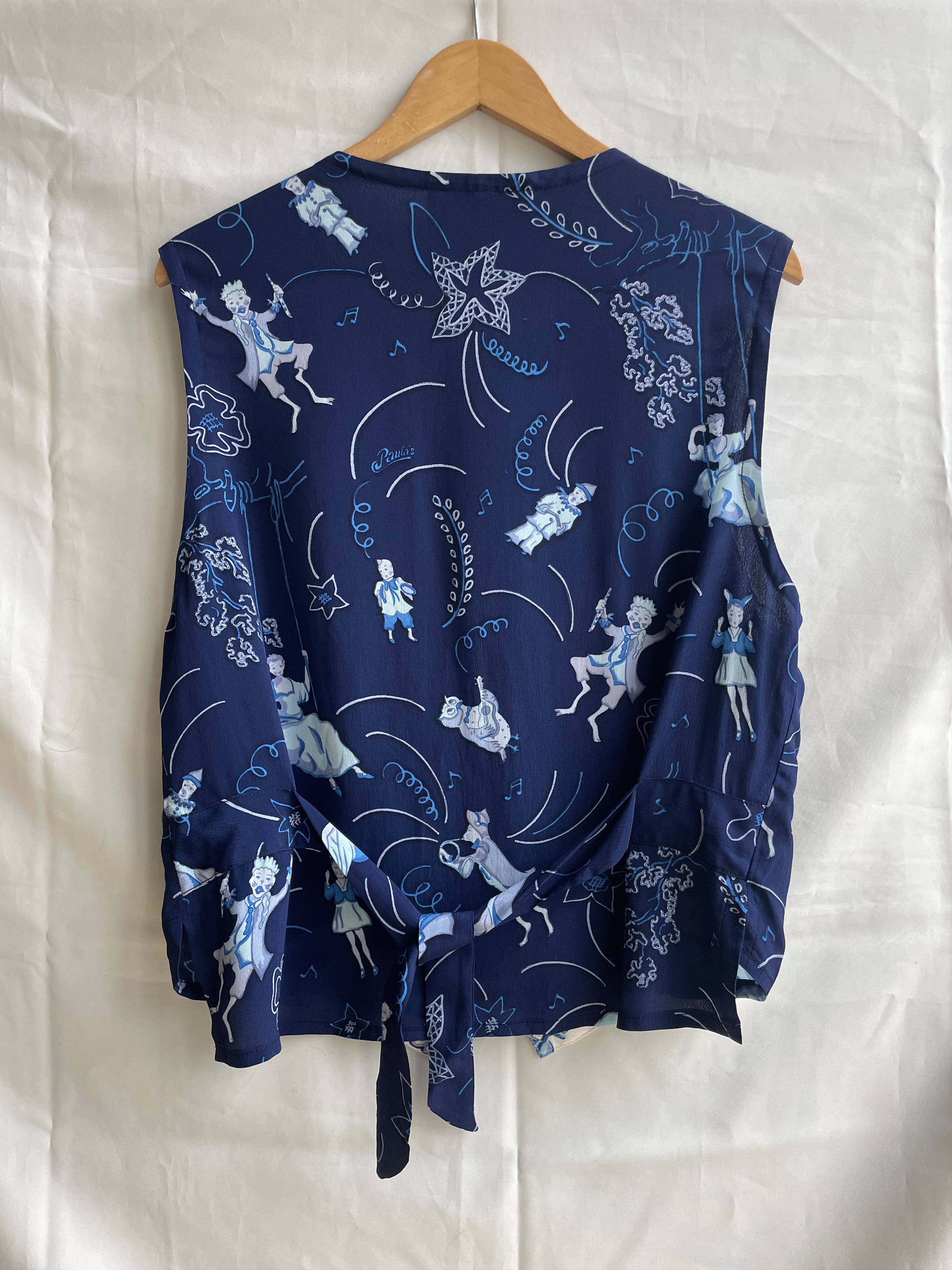 Vintage Paula & Mopitz Ibiza Loewe VTG 70s Silk Embelished Waistcoat Size L / US 10 / IT 46 - 2 Thumbnail