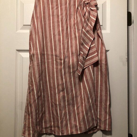 Club Monaco club Monaco women's new stripe linen blend wrap skirt size:2 Size 26" / US 2 / IT 38 - 1 Thumbnail