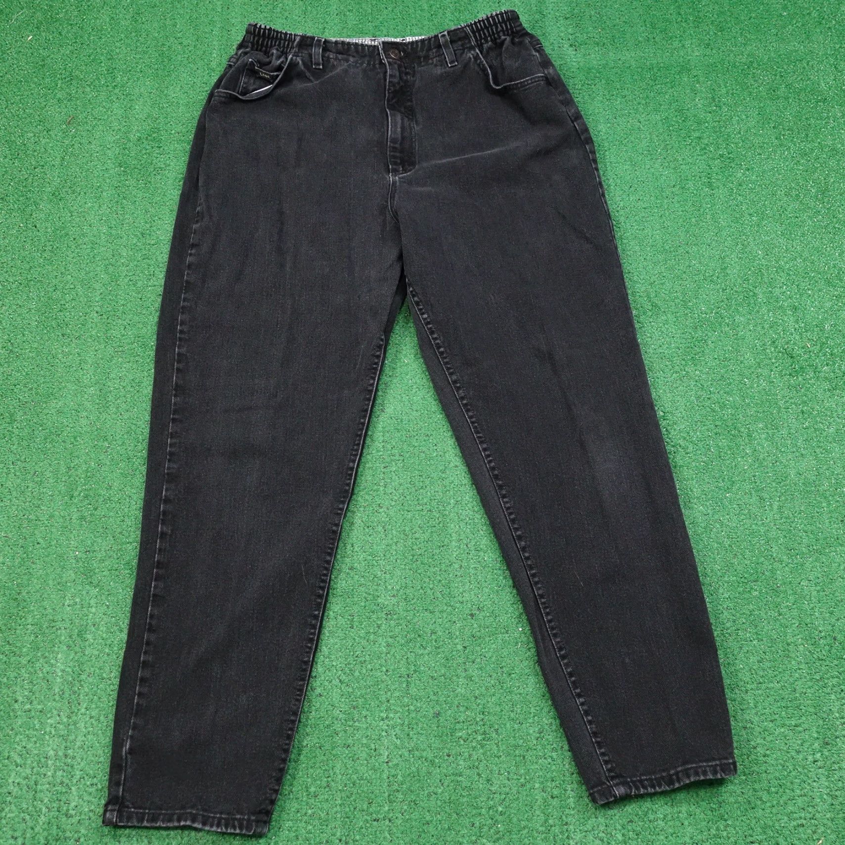 Lee VINTAGE LEE USA MADE BLACK DENIM JEANS WOMENS 33X30 TAPERED FIT Size 24" / US 00 / IT 34 - 3 Thumbnail