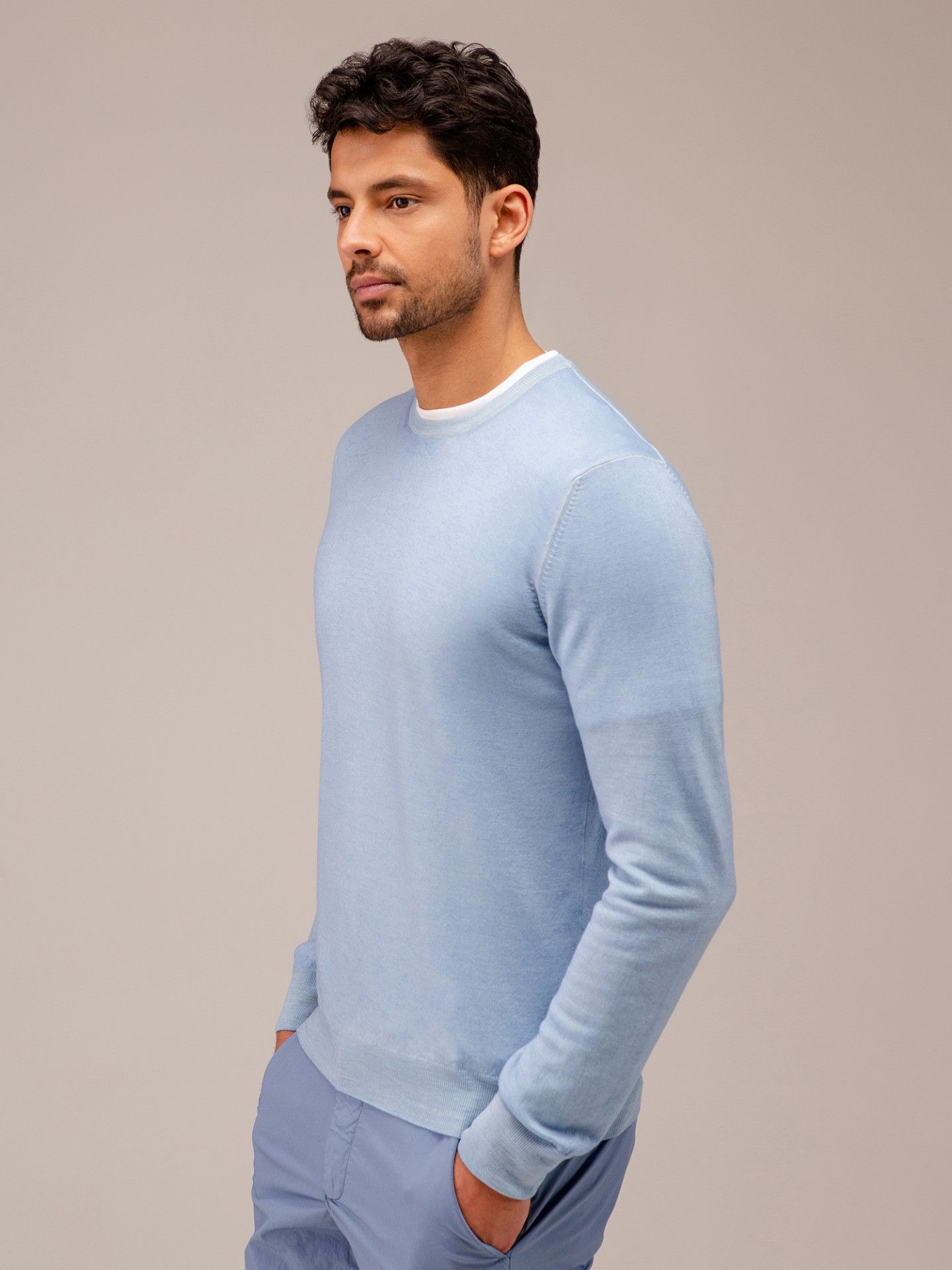 Designer × Gran Sasso Gran Sasso Vintage Merino Garment Dyed Blue Sweater XL/XXL Size US XXL / EU 58 / 5 - 3 Thumbnail