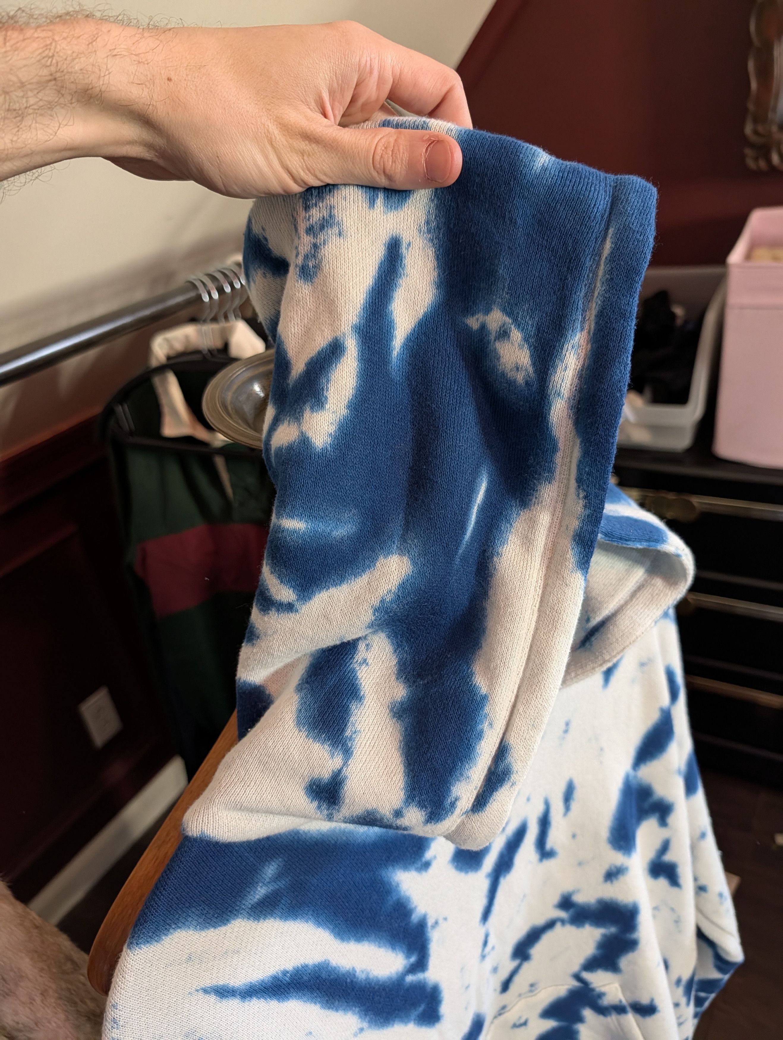 The Elder Statesman Cotton/Cashmere Knit Blue/White Tie Dye Hoodie NWT Size US S / EU 44-46 / 1 - 9 Thumbnail