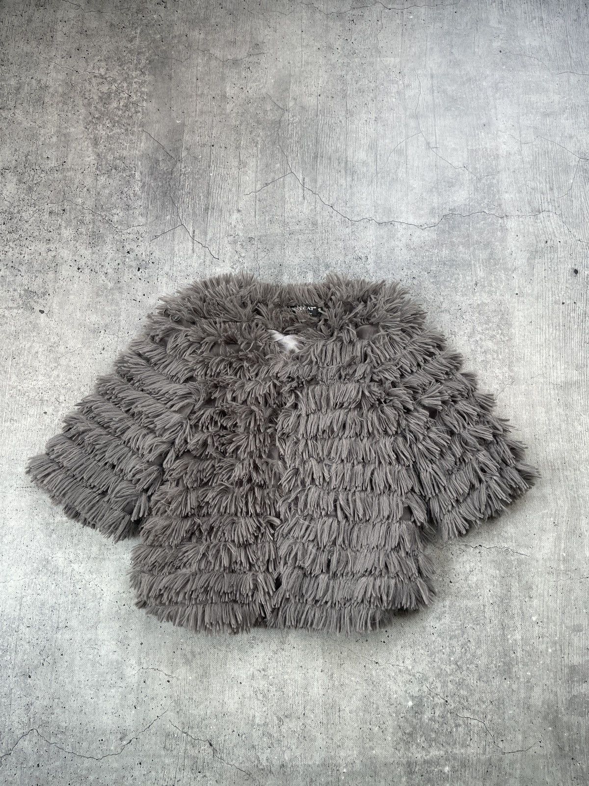 Hysteric Glamour × If Six Was Nine 💥HYPE Varsity Mohair Fuzzy Fluffy Faux Fur Cropped jacket OG Size L / US 10 / IT 46 - 2 Thumbnail
