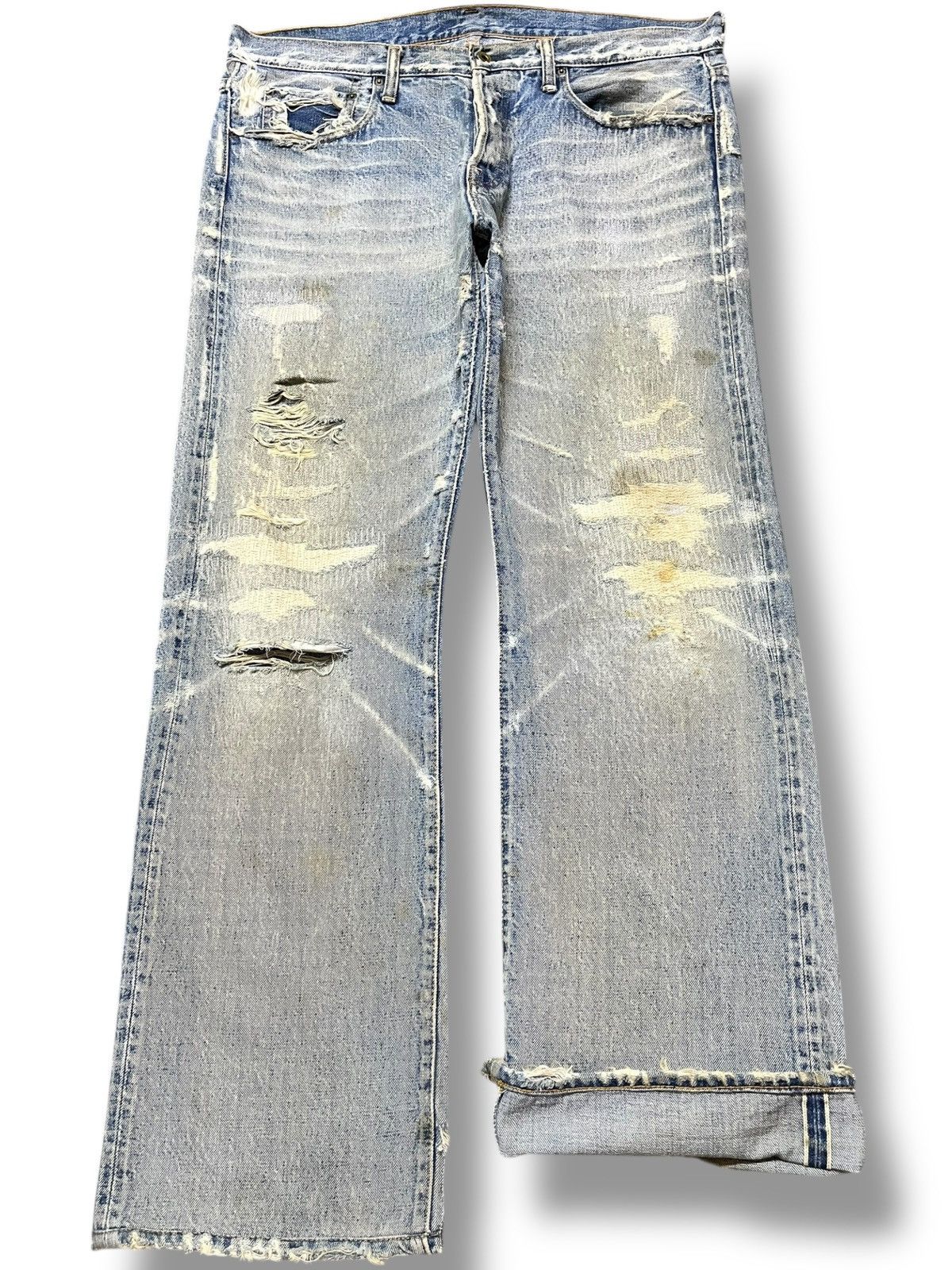 wjk Vintage wjk Selvedge Ripped Distressed Denim Size US 37 - 1 Thumbnail