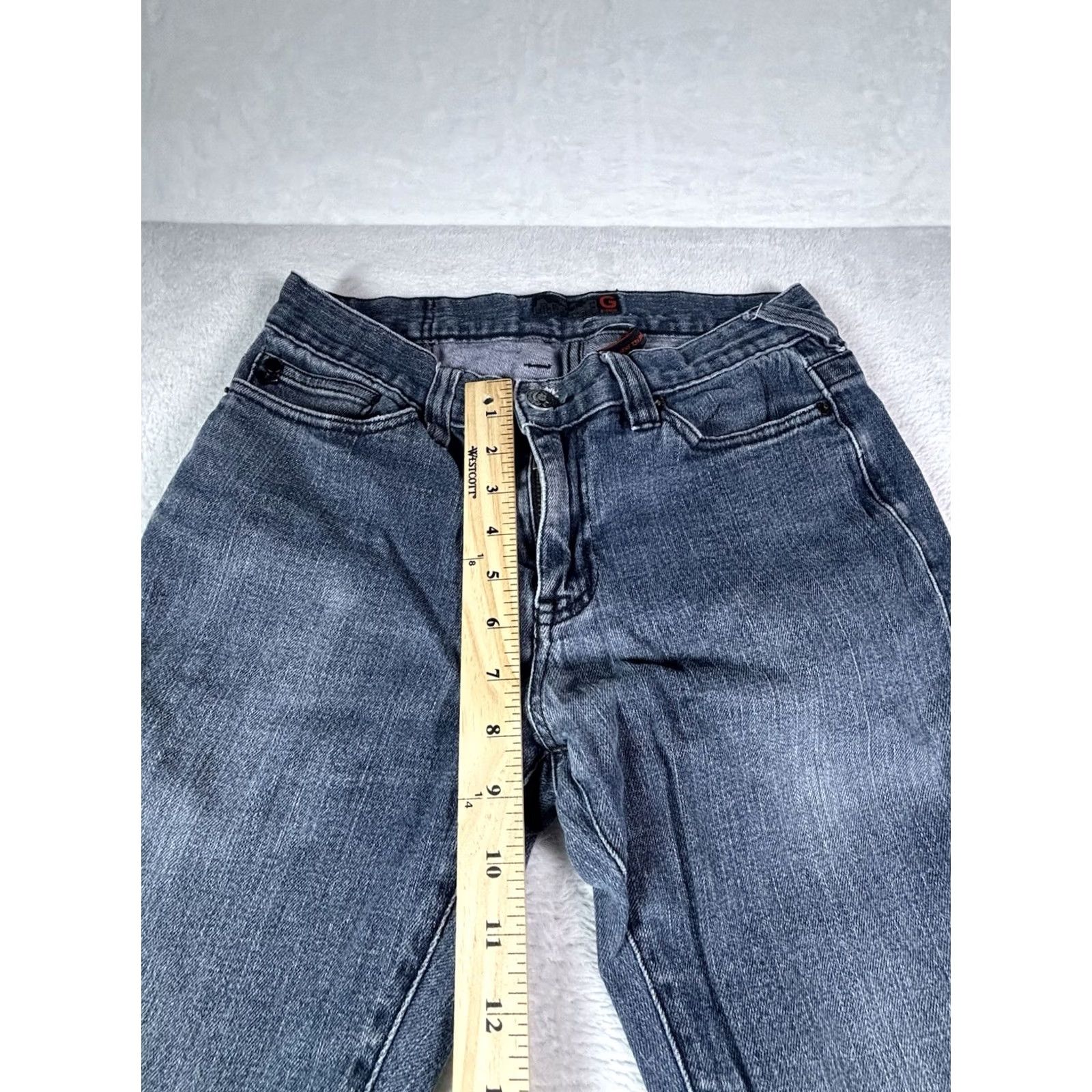 Guess G by Guess Jeans Womens Skinny Stretch Denim Distressed Dark Blue 29 Size 29 Low Rise Zip 5-Pocket Adults Womens Size 29" - 3 Thumbnail