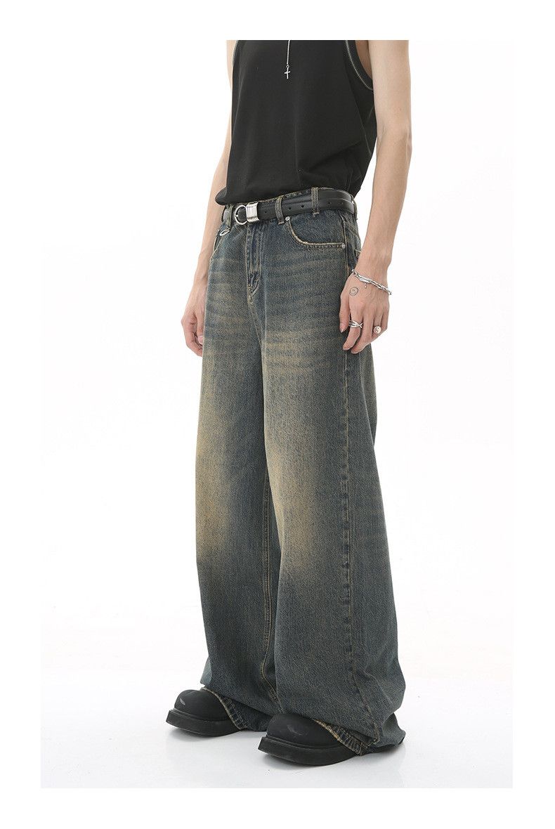 Japanese Brand × Jean Vintage washed distressed loose wide-leg jeans Size US 33 - 3 Thumbnail