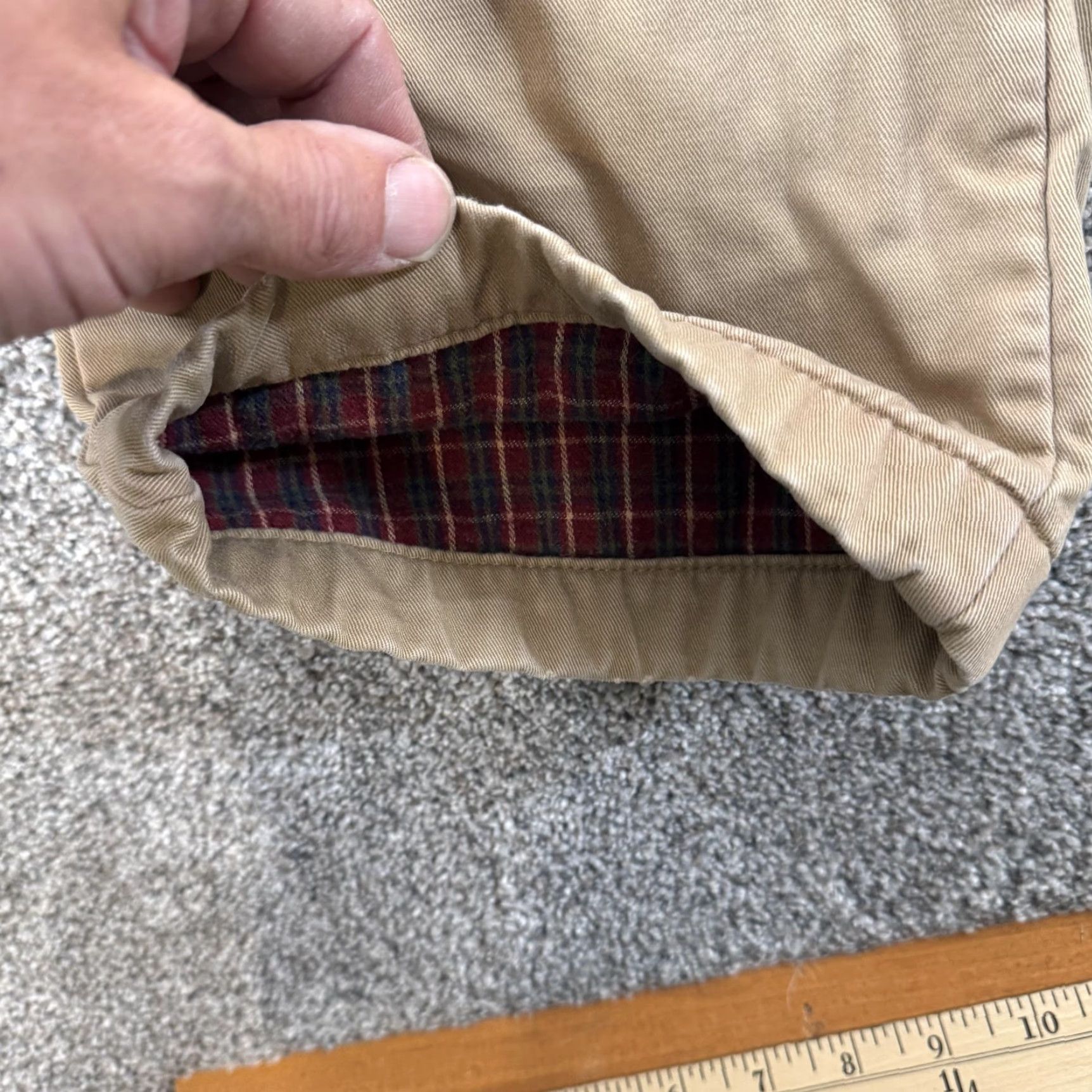 Vintage VINTAGE L.L.Bean Double L Natural Fit Pants 36x28 Chino Khaki Beige Cotton Lined Flannel Pockets Mens Regular Straight Size US 36 / EU 52 - 6 Thumbnail