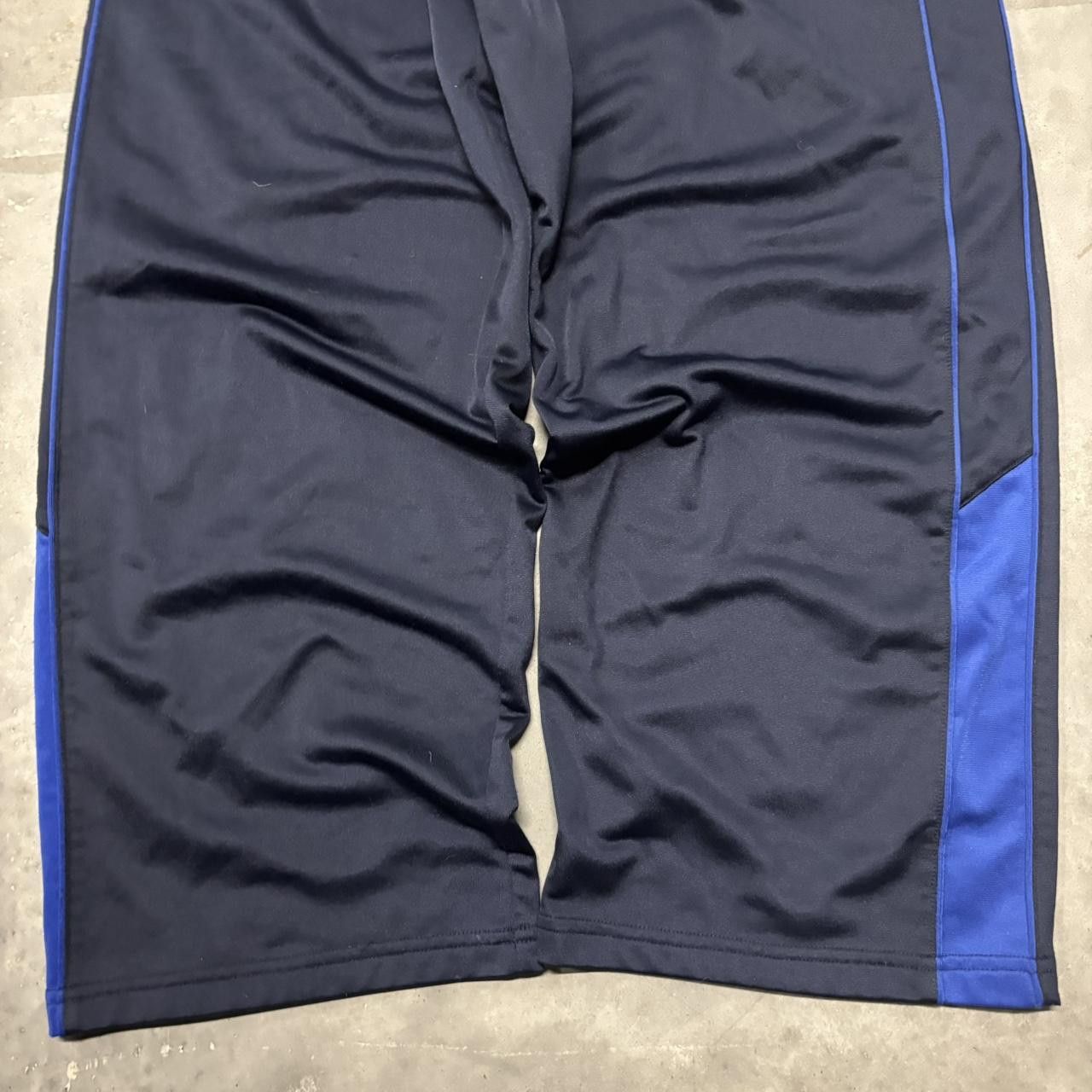 Japanese Brand × Vintage Crazy Vintage Y2K/2000s Baggy Navy Blue Blue Striped Streetwear Essential Track Pants! Size US 36 / EU 52 - 4 Thumbnail