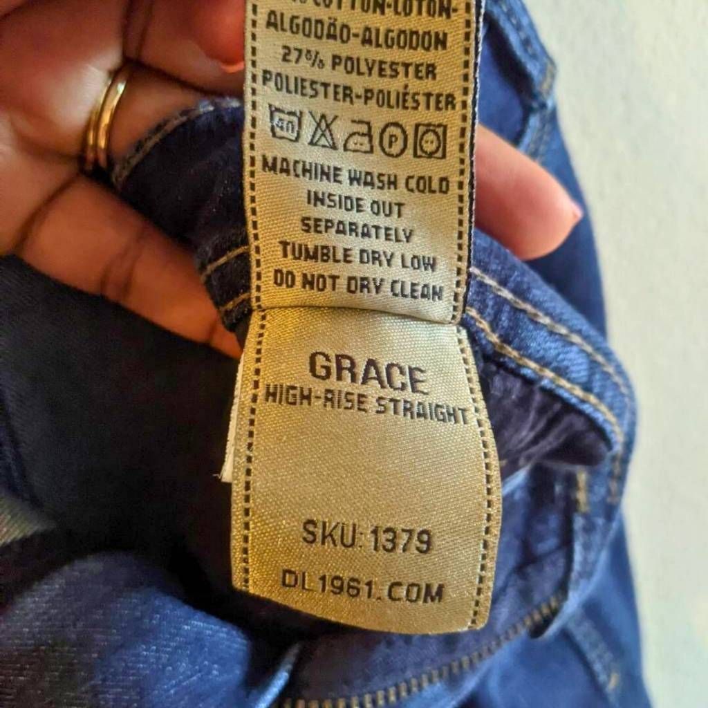 DL1961 DL1961 Grace High Rise Straight Jeans Size 29 Dark Indigo Wa Size 29" - 6 Thumbnail