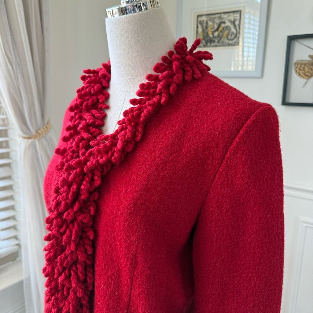 Other Vintage 90s Talbots Red Boiled Wool Blazer S Size S / US 4 / IT 40 - 5 Thumbnail