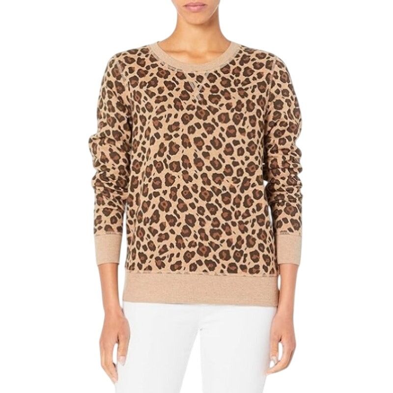 Other Amazon Essentials French Fleece Sweatshirt Leopard Brown XS Size XS / US 0-2 / IT 36-38 - 1 Thumbnail