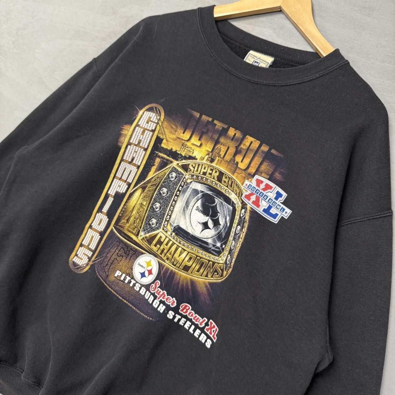 Lee × NFL × Vintage Vintage Pittsburgh Steelers Super Bowl Black Sweatshirt XL Size US XL / EU 56 / 4 - 2 Thumbnail