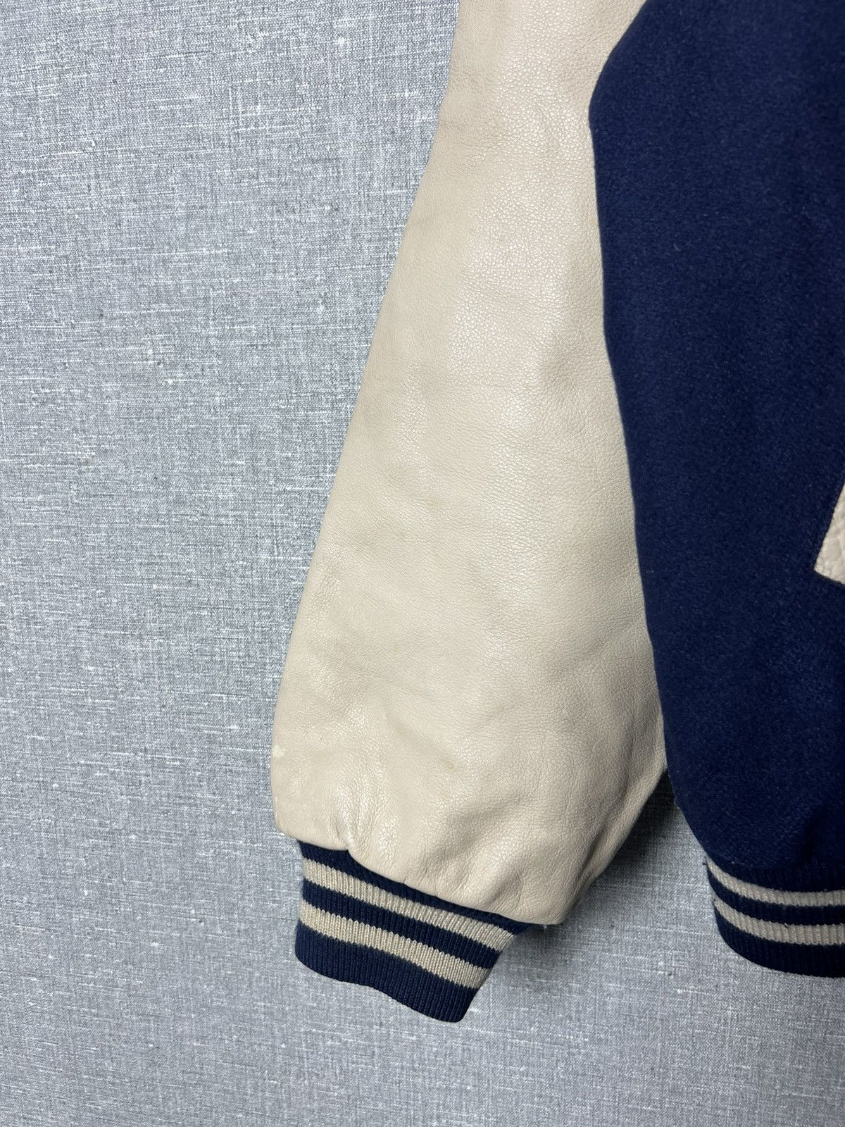 Levi's × Levi's Vintage Clothing Vintage Levis USA Varsity Bomber Jacket Leather Sleeves Size US L / EU 52-54 / 3 - 14 Thumbnail
