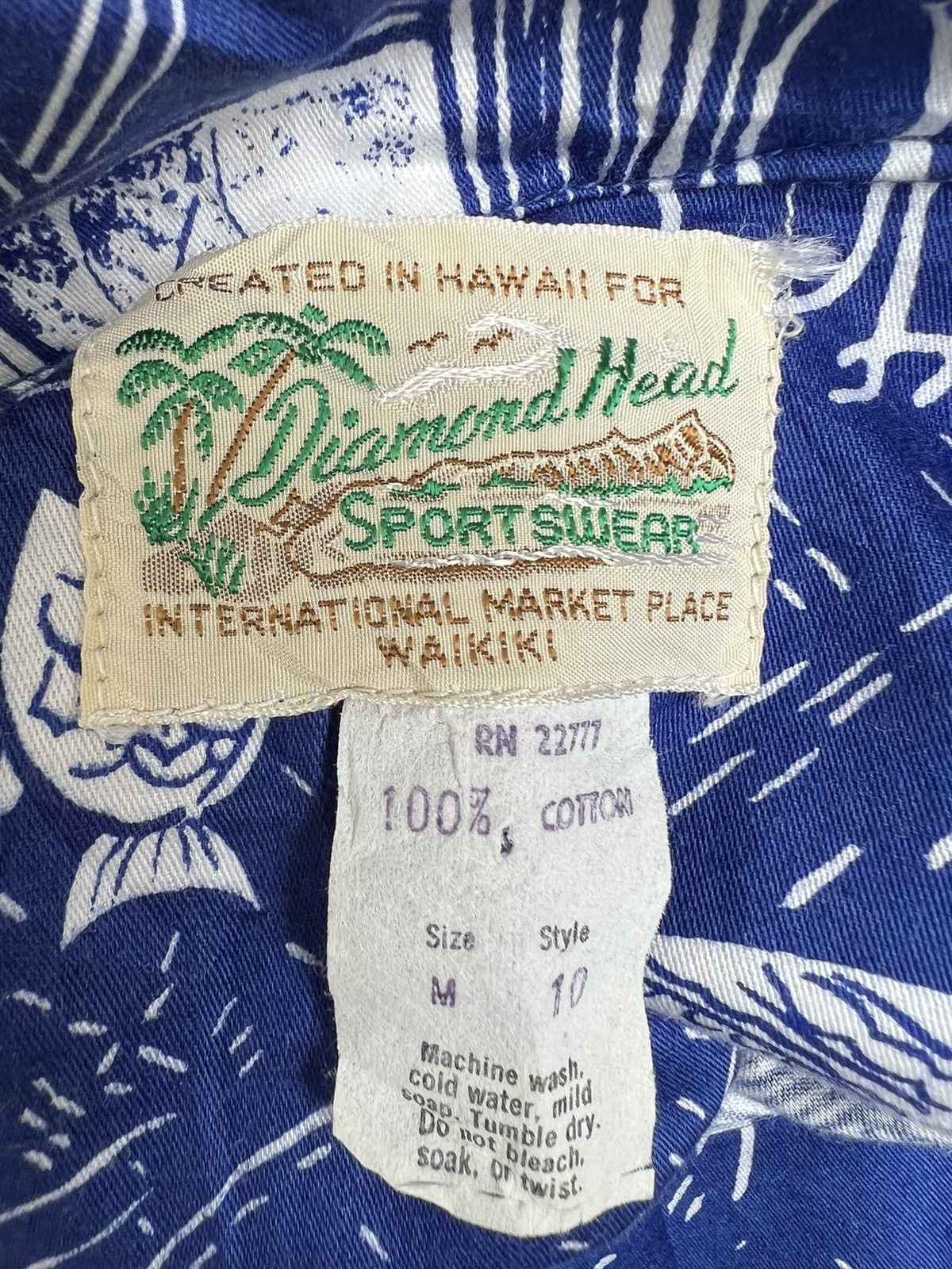 Diamond Head Vintage 60s Diamond Head Sportswear Blue Hawaiian Shirt Size US M / EU 48-50 / 2 - 22 Thumbnail