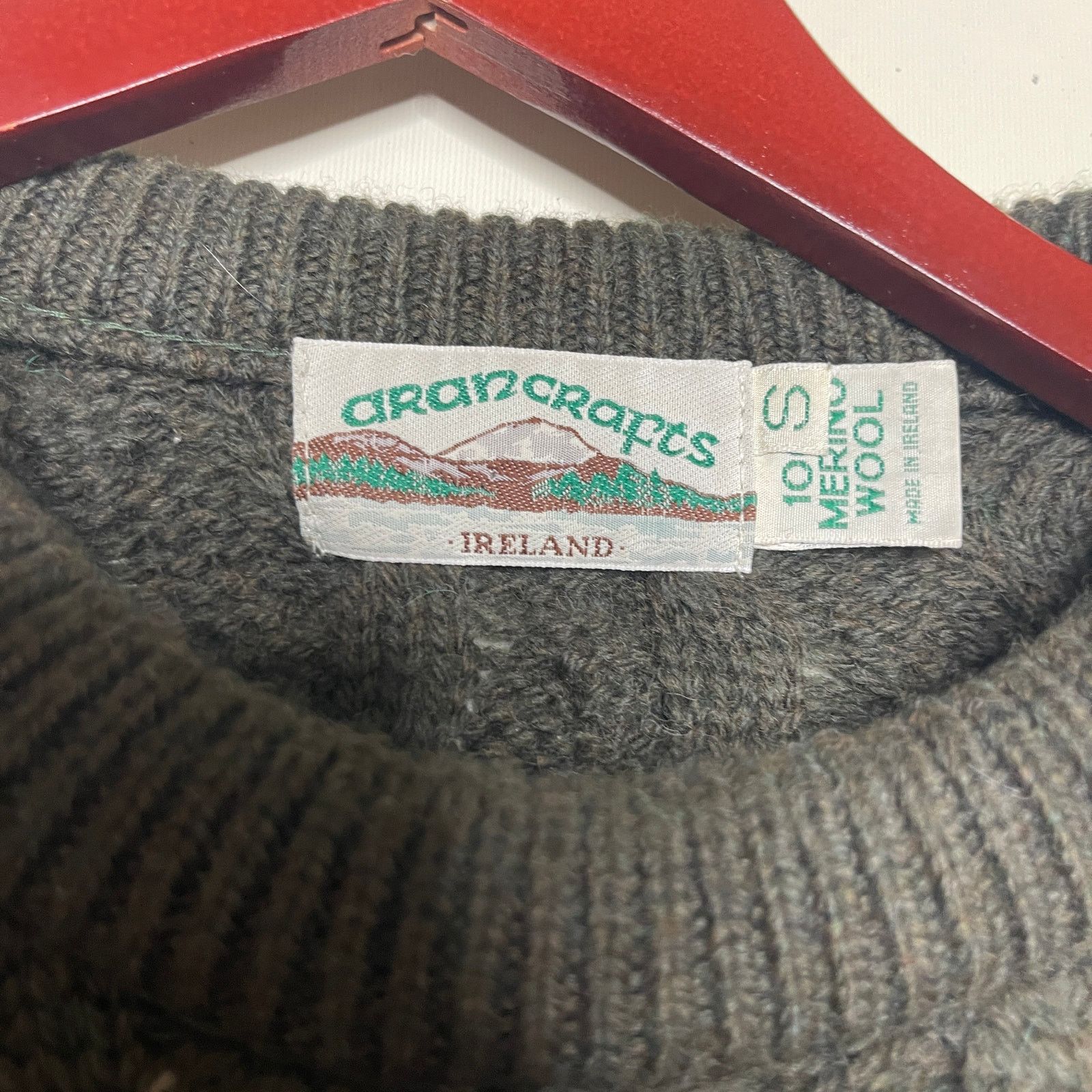 Aran Crafts Aran Crafts Irish Fisherman crew neck sweater dark green S Size US S / EU 44-46 / 1 - 2 Thumbnail