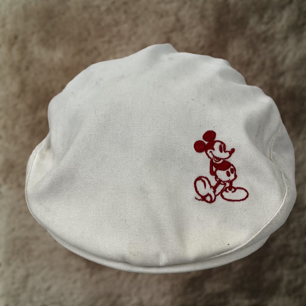 Disney VINTAGE Walt Disney Productions Hat Cap Mens XL White Mickey Mouse Newsboy USA Size ONE SIZE - 1 Thumbnail