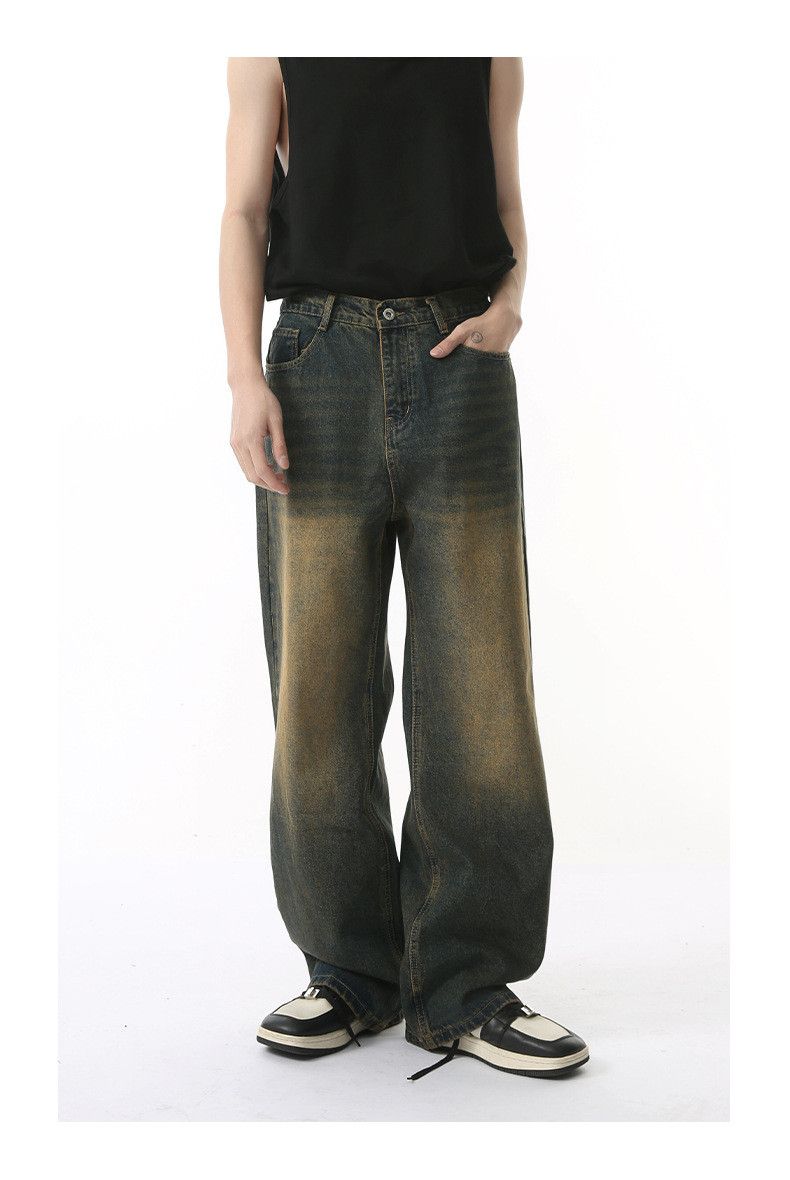 Japanese Brand Japanese retro straight leg distressed Vibe washed jeans Size US 32 / EU 48 - 1 Thumbnail