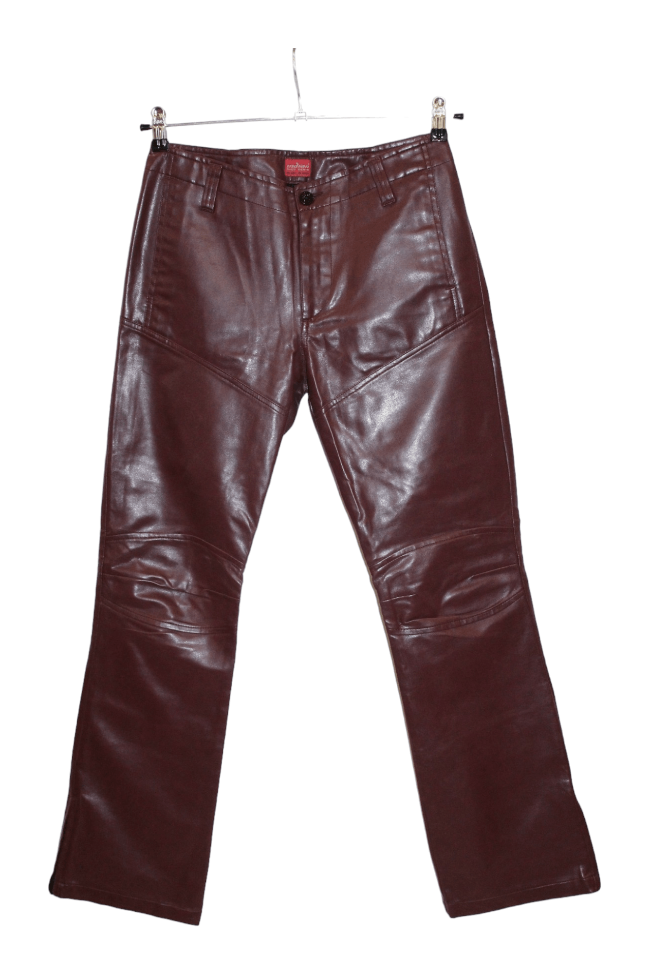 image of Indian Motercycles x Italian Designers 90's VTG Indians Double Knee Zipper Faux Leather Biker Pants