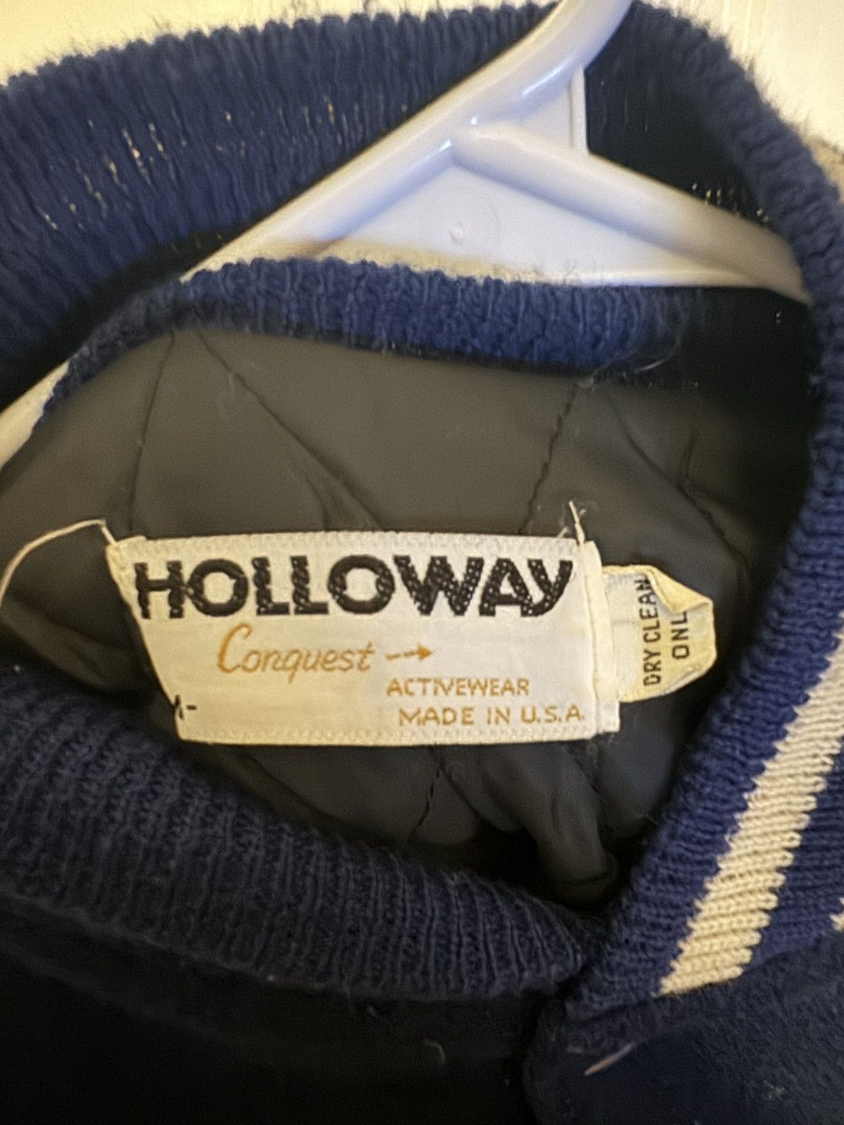 Holloway Vintage Navy Blue Varsity Jacket Size US M / EU 48-50 / 2 - 4 Thumbnail
