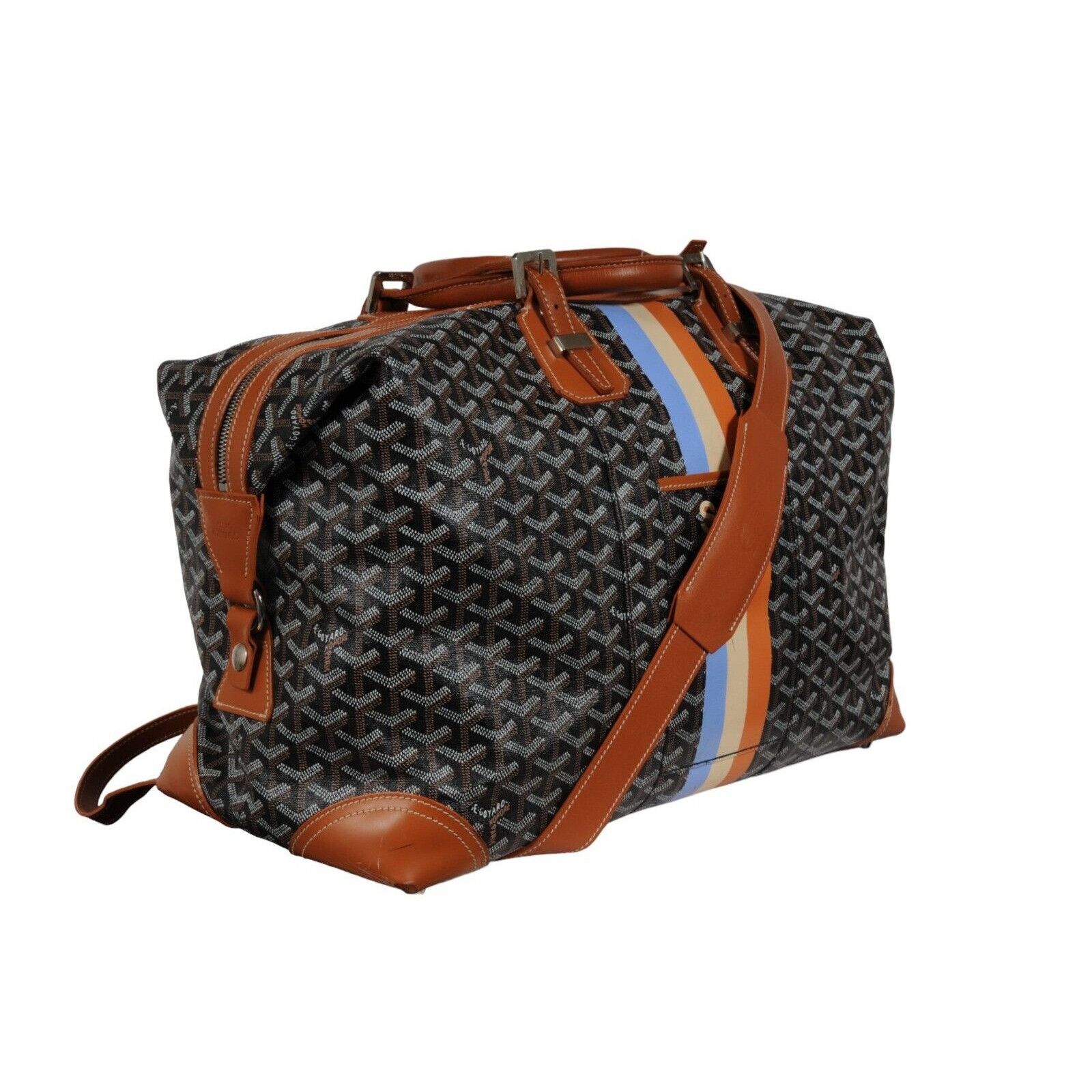 Goyard Boeing 45 Black Brown Leather Duffle Travel Carry On Size ONE SIZE - 5 Thumbnail