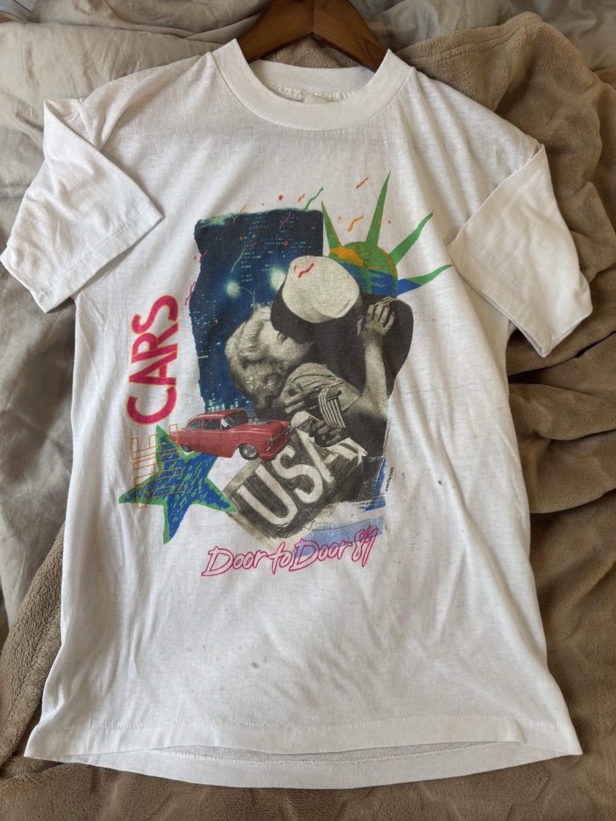 Vintage Vintage 1987 The Cars door to door shirt RARE! Size US M / EU 48-50 / 2 - 3 Thumbnail