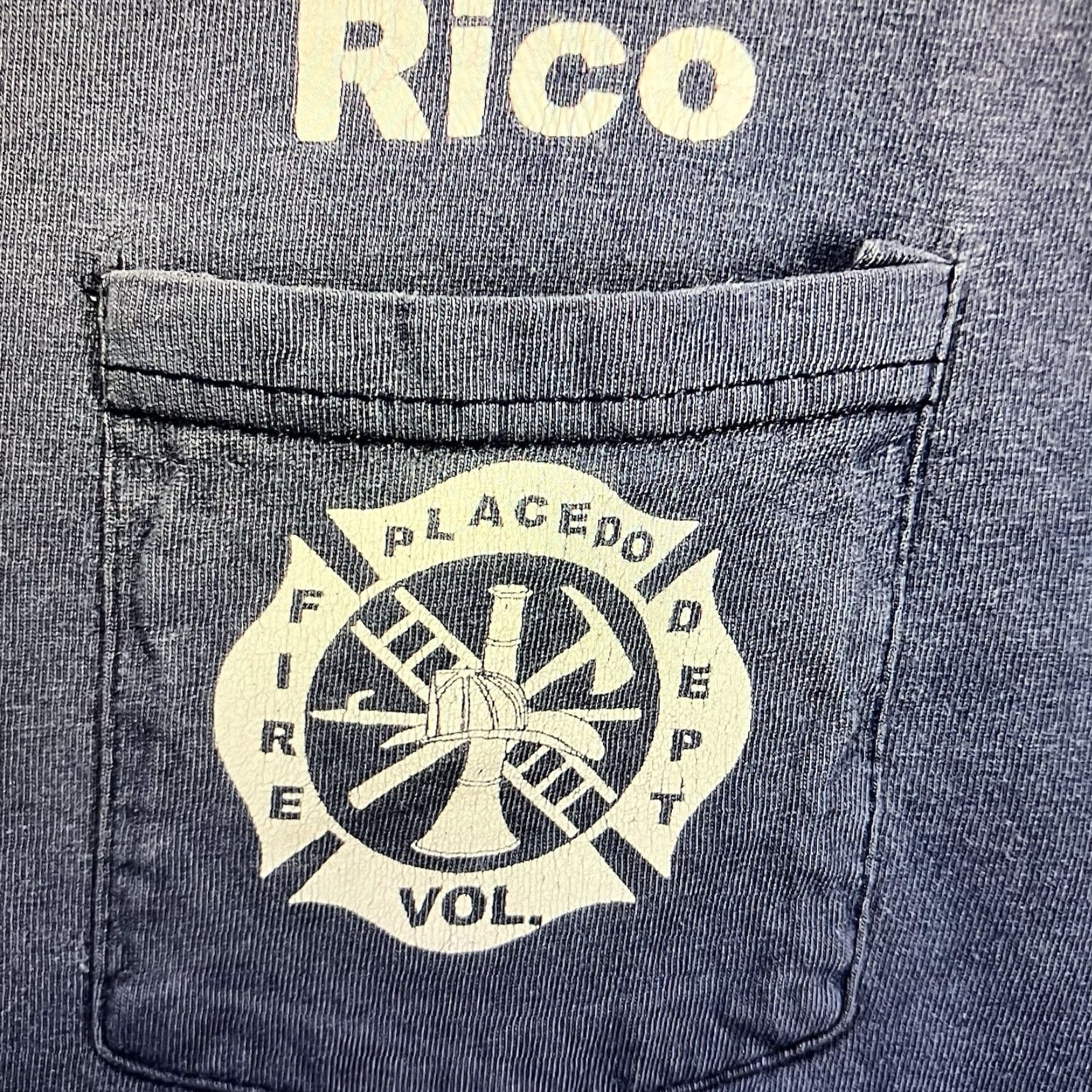 Hanes VINTAGE Hanes Beefy-T Firefighter Pocket T-Shirt Mens XL Blue 90s Graphic Print Retro Grunge Size US XL / EU 56 / 4 - 4 Thumbnail