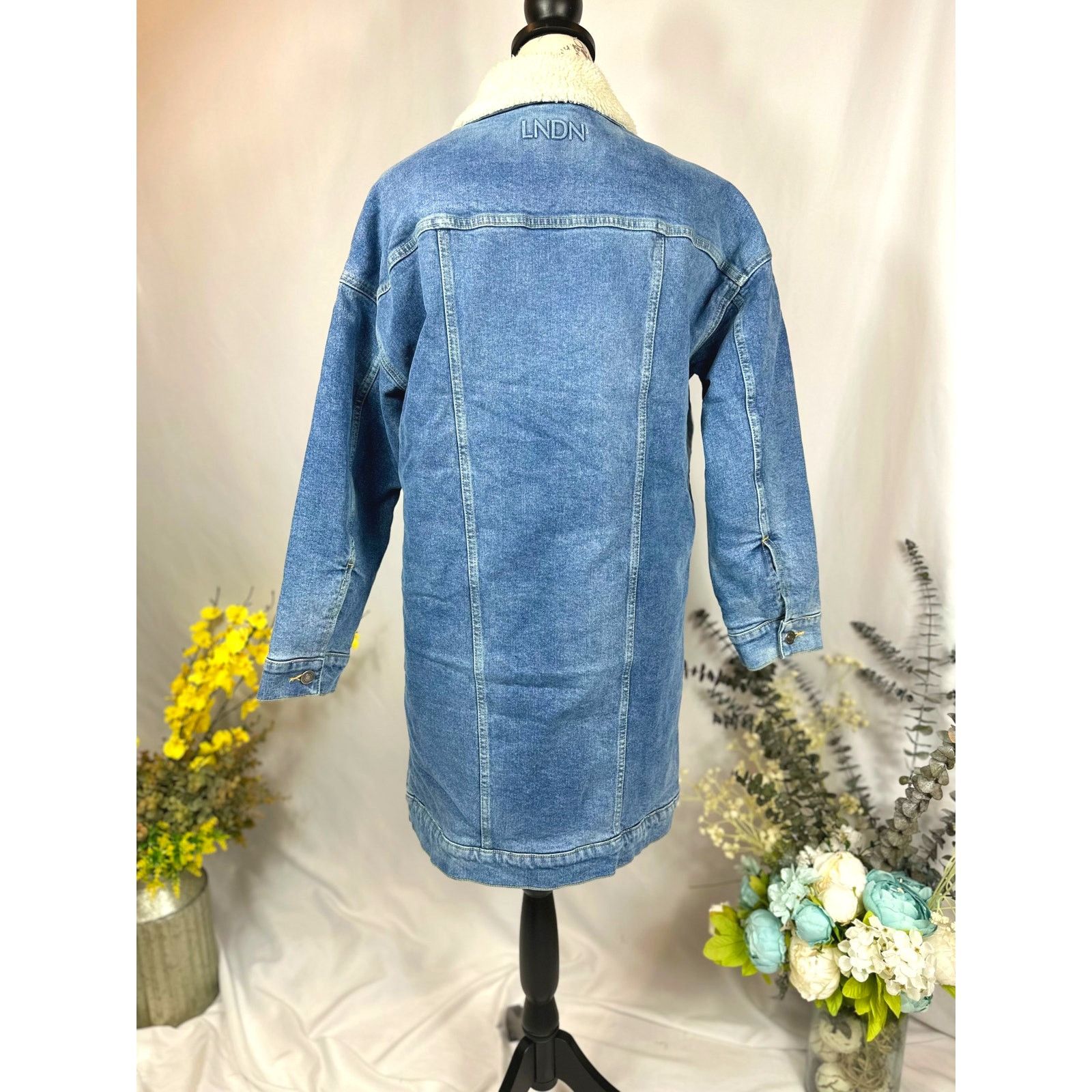 Other LNDN Landon Denim Sherpa Lined Jacket Medium Wash XS/S Size S / US 4 / IT 40 - 15 Thumbnail