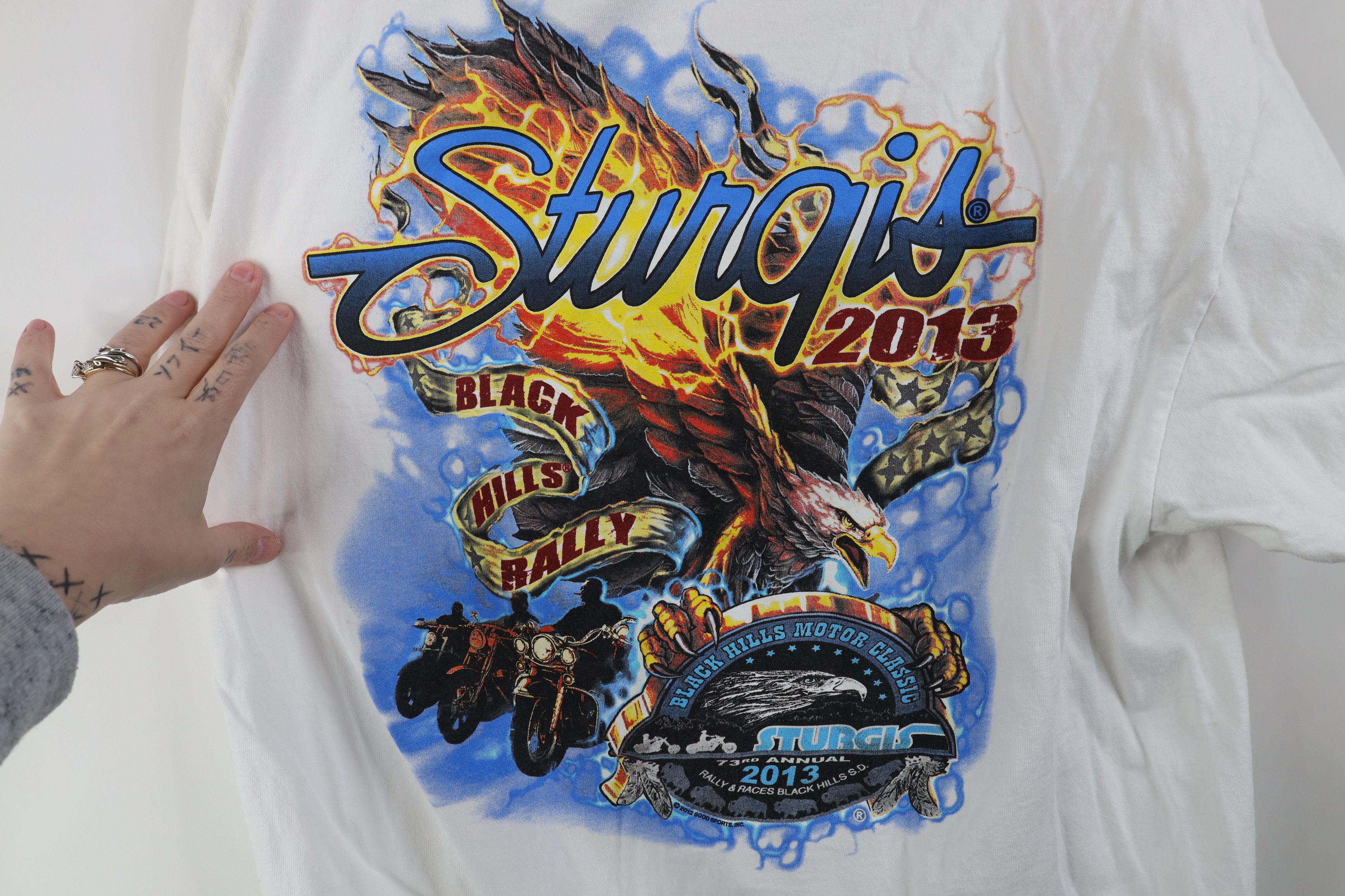 Vintage Vintage Y2K Black Hills Rally Fire Flames Eagle T-Shirt Size US L / EU 52-54 / 3 - 10 Thumbnail