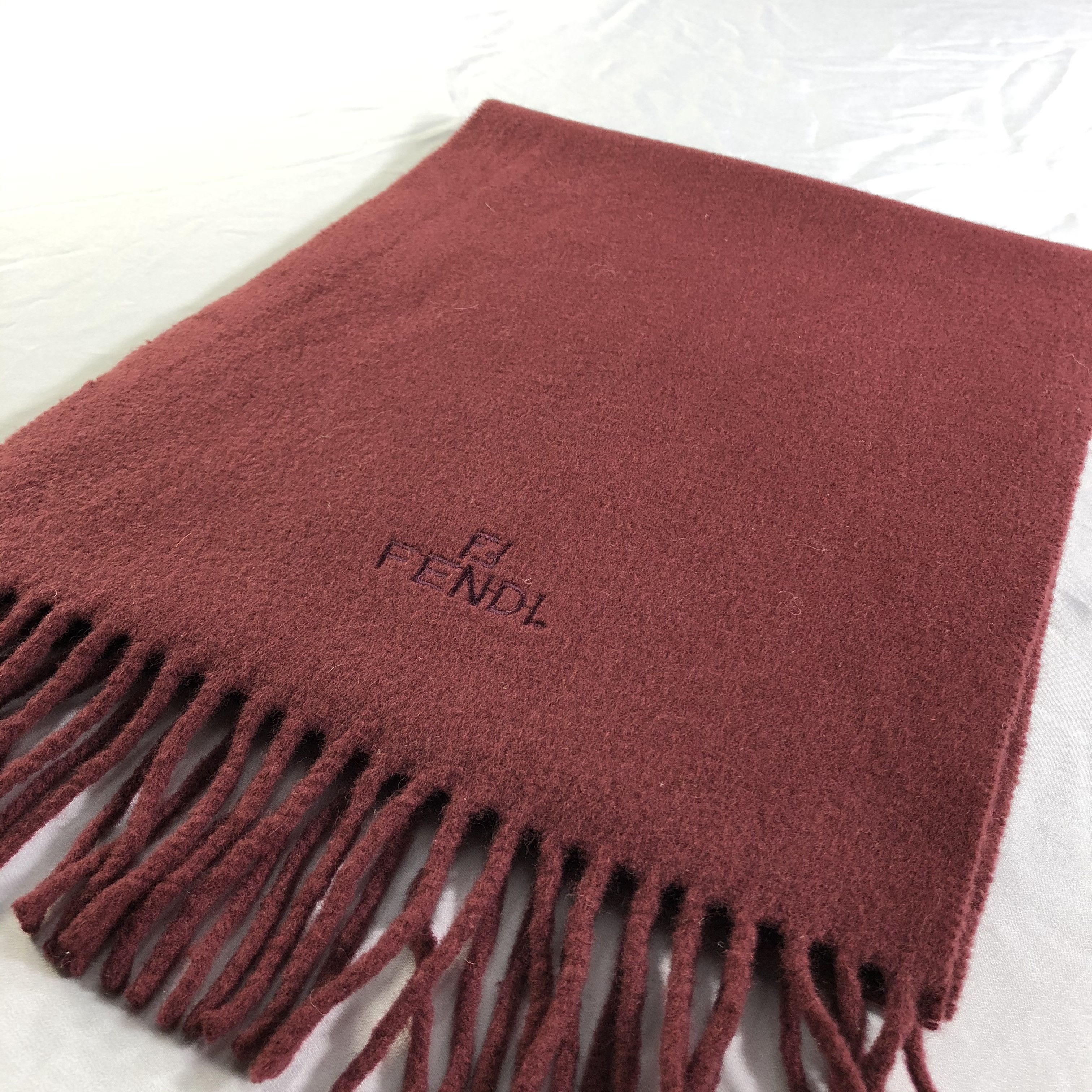 Japanese Brand Fendi Plain Wool Scarf Muffler Neckwear V2361 Size ONE SIZE - 3 Thumbnail