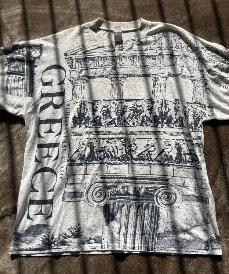 Vintage Vintage Ancient Greece Acropolis Greek Mythology AOP T-shirt Size US L / EU 52-54 / 3 - 5 Thumbnail