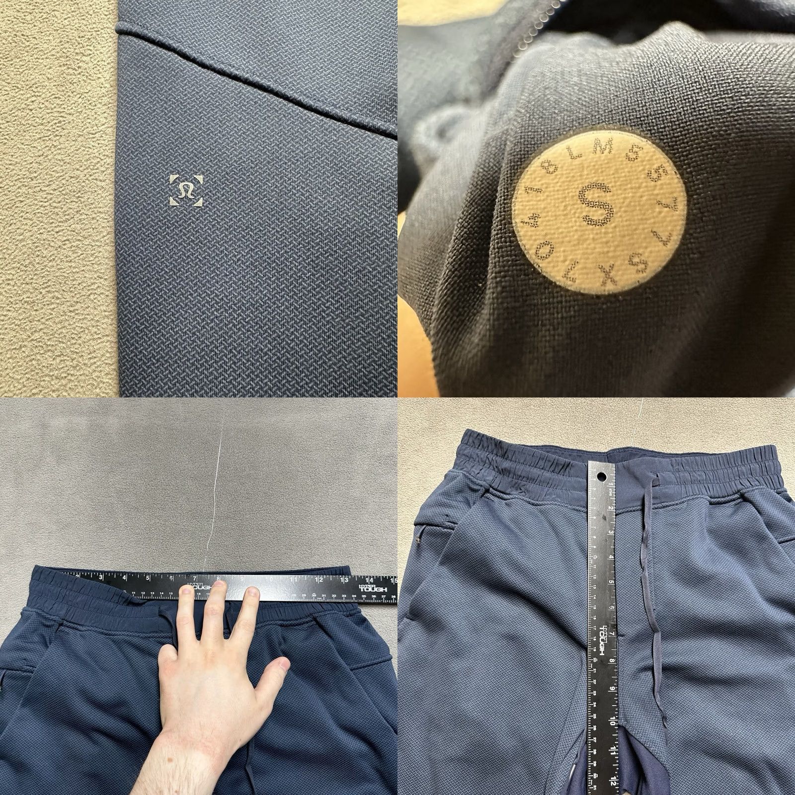 Lululemon Lululemon Pants Mens Small Navy Blue Grid Tech Drawstring Jogger Active LM5577S Size US 29 - 8 Thumbnail